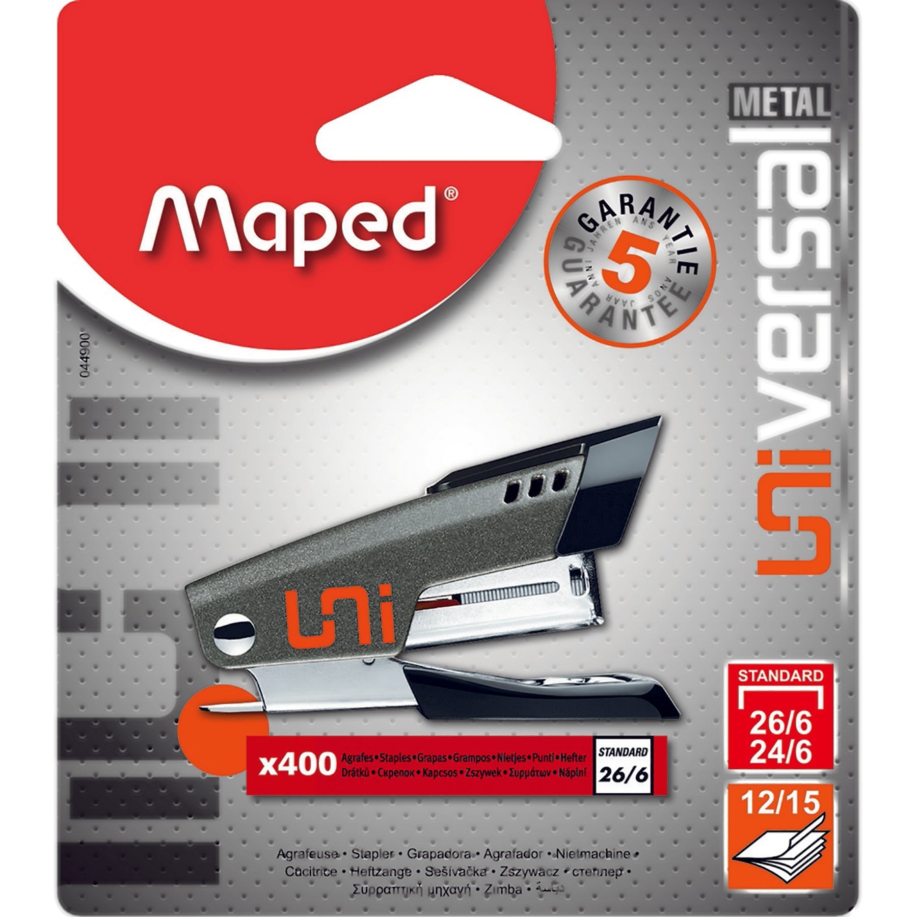 Maped Mini Metal Stapler with 400 Staples 2.5in