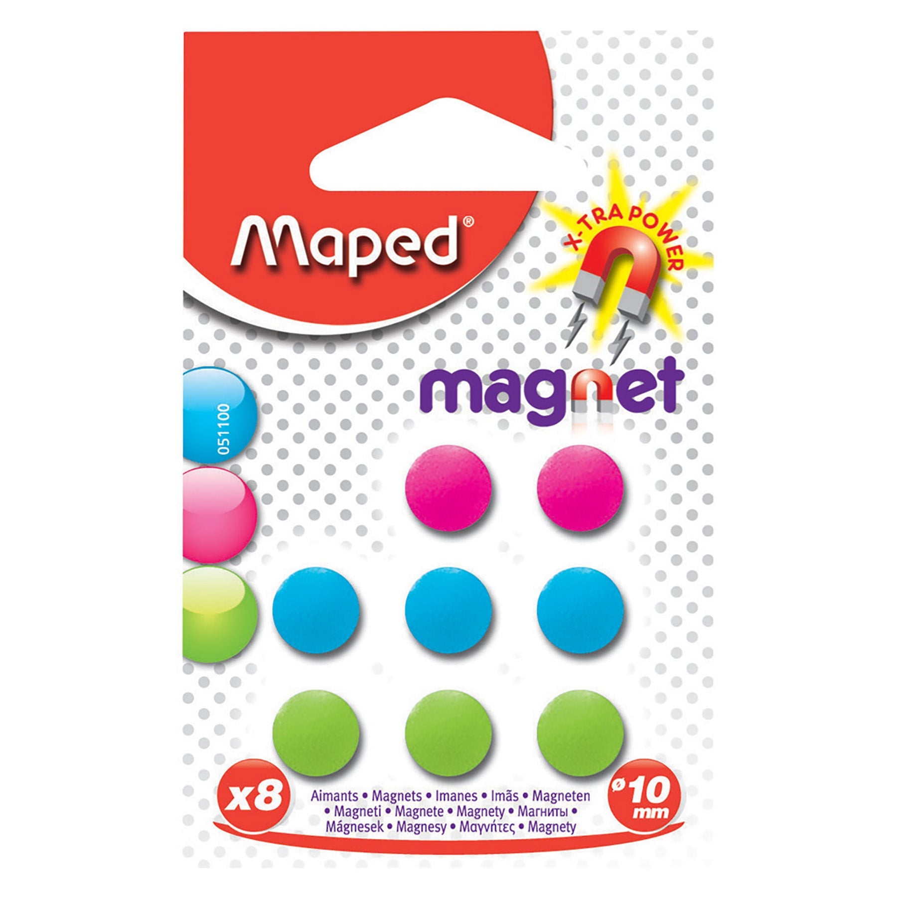 Maped 8 Magnets Round Plastic 0.4in