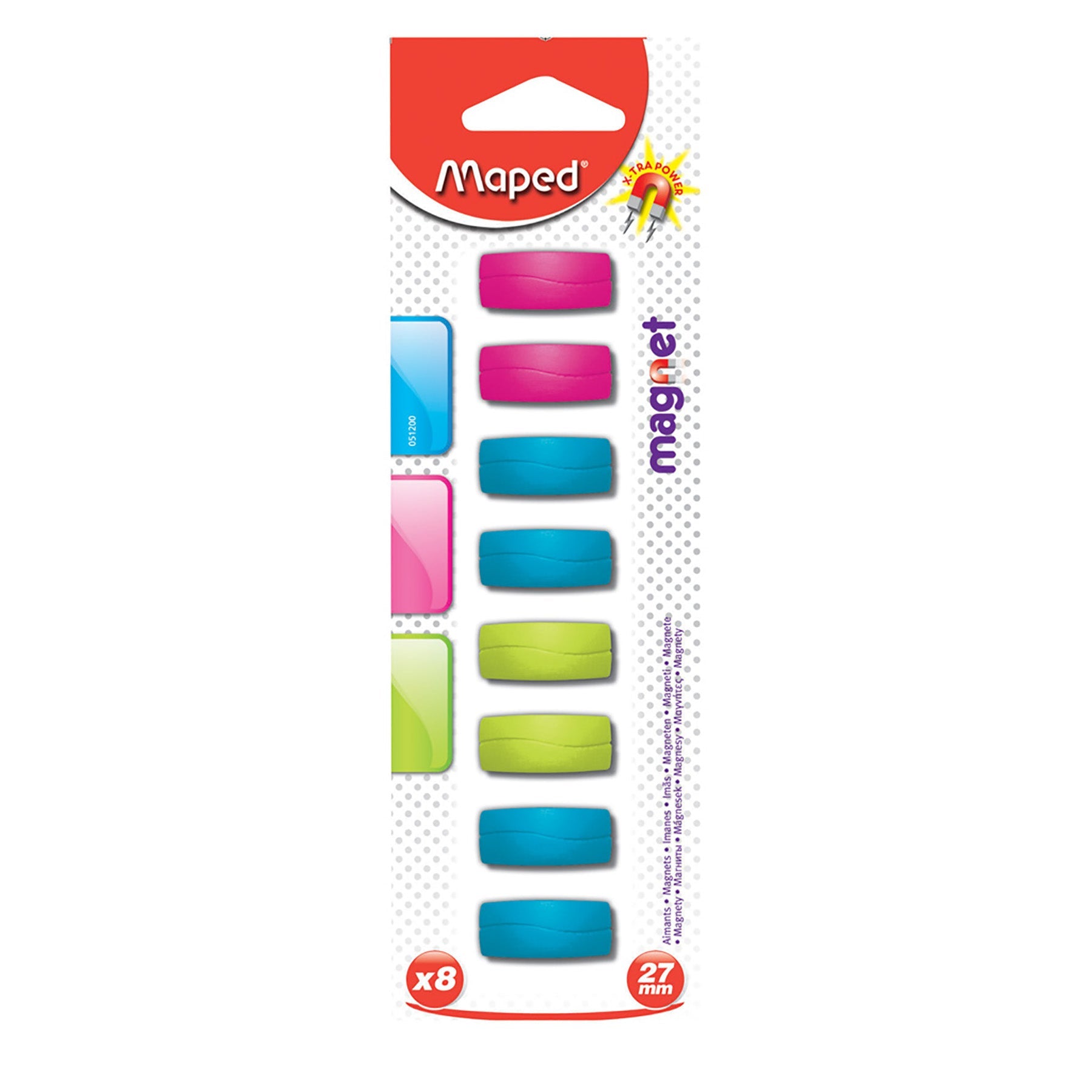 Maped 8 Magnets Rectangular Plastic 1in