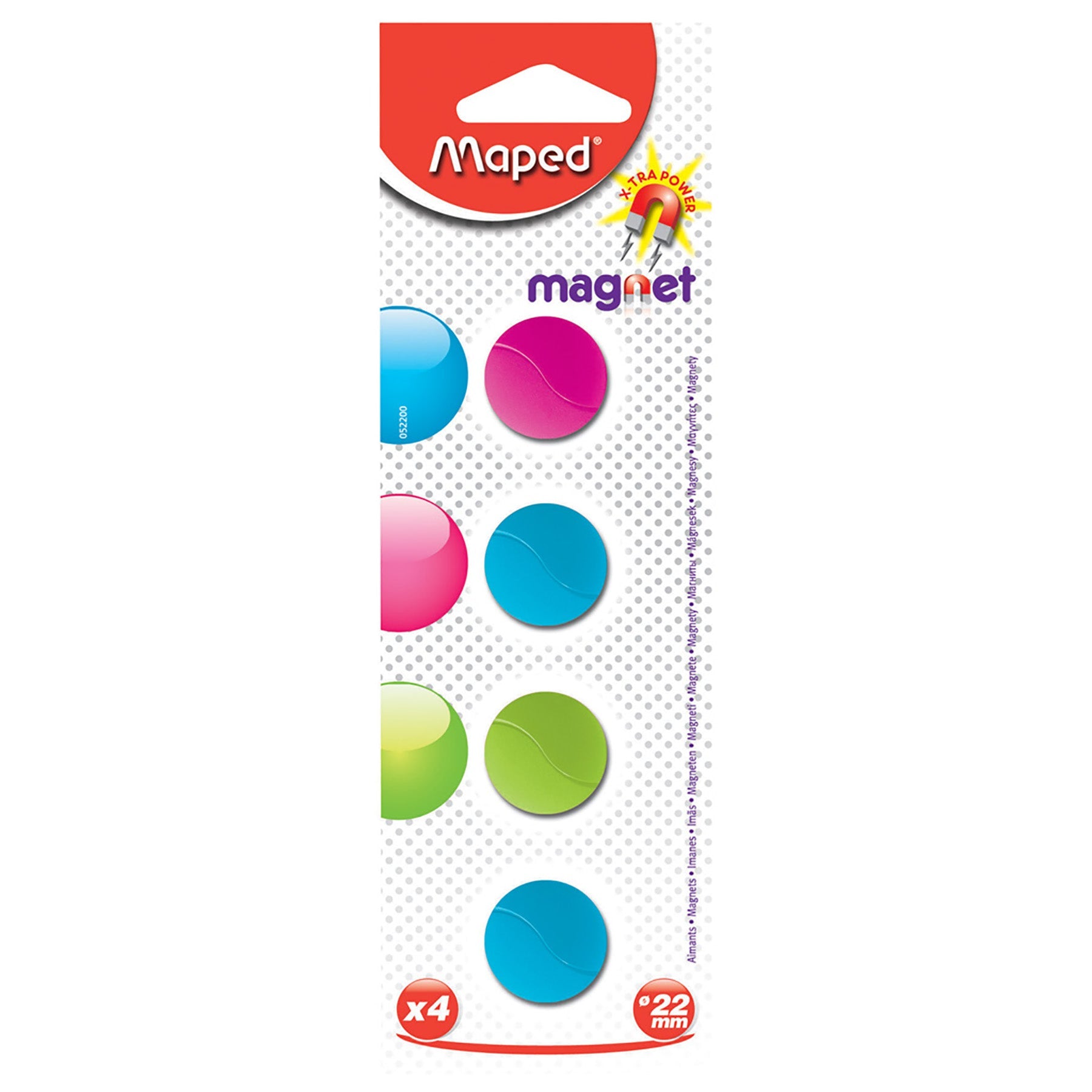 Maped 4 Magnets Round Plastic 0.86in
