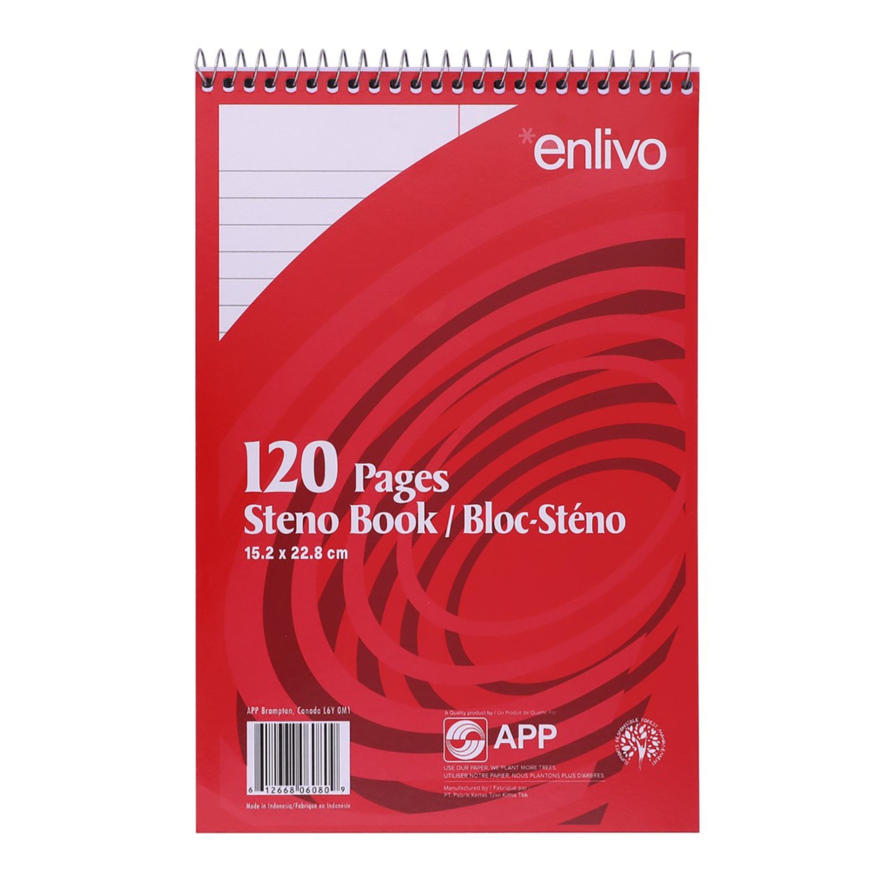 APP Coil Steno Book 120 Lined Pages 6x9in