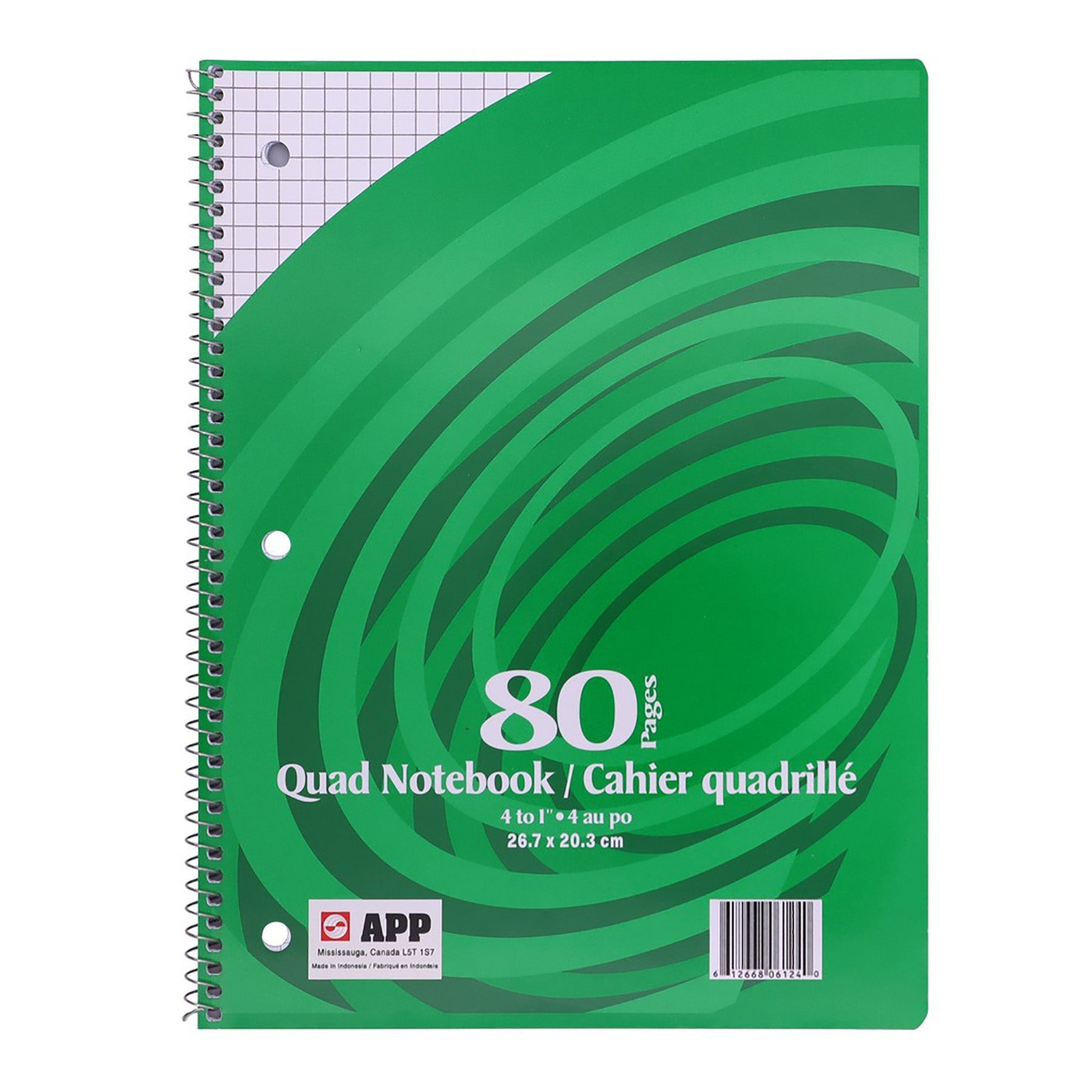 APP Coil Exercise Book Quad 4-1in 80 Pages 10.5x8in