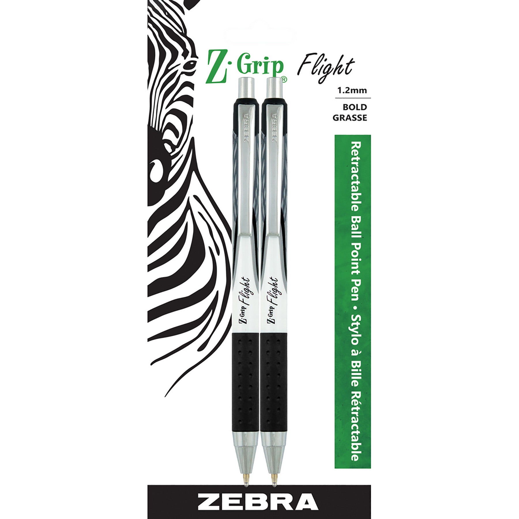Zebra Z-Grip 2 Flight Ball Pens Retractable Black Ink 1.2mm
