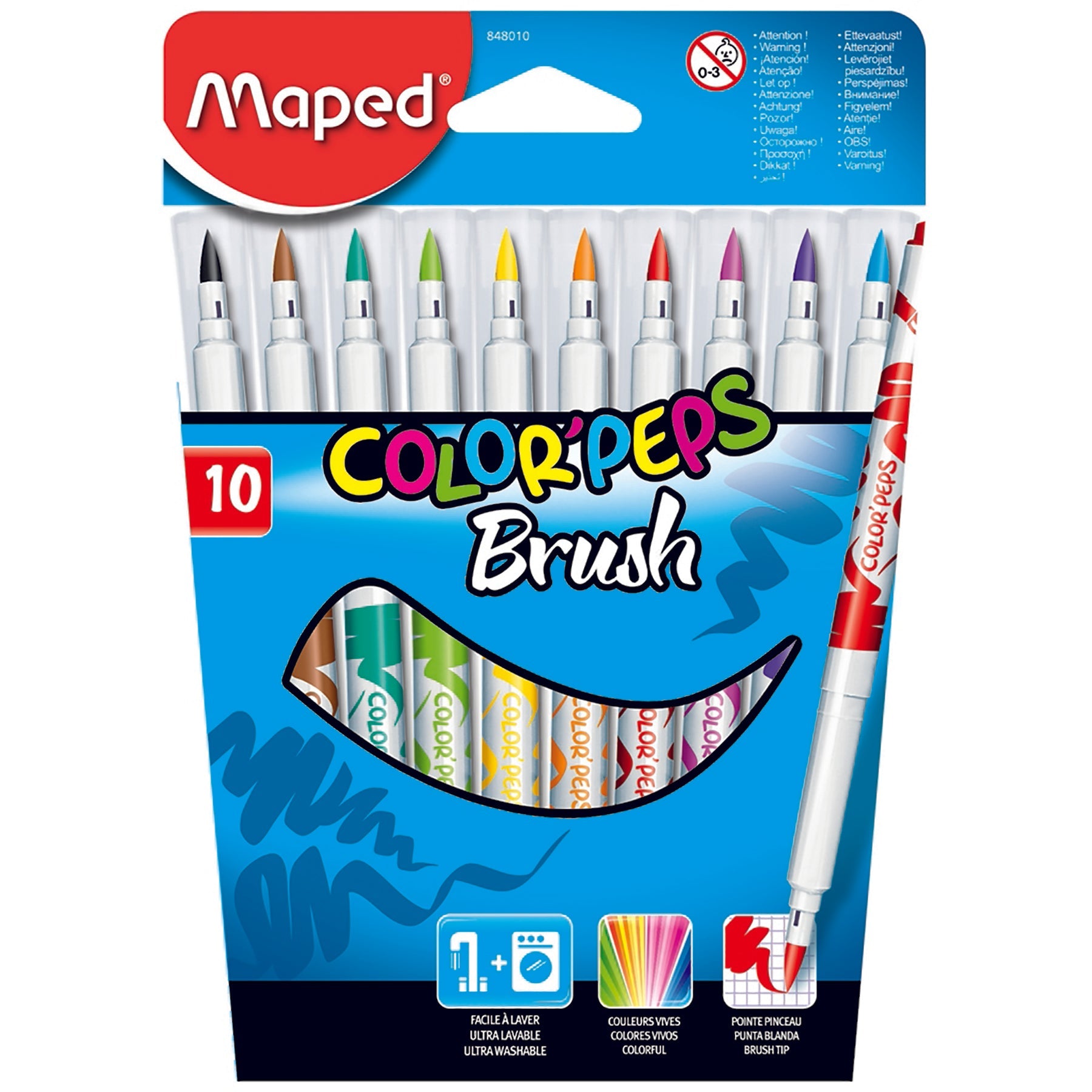 Maped Color'Peps Brush 10 Coloring Markers  