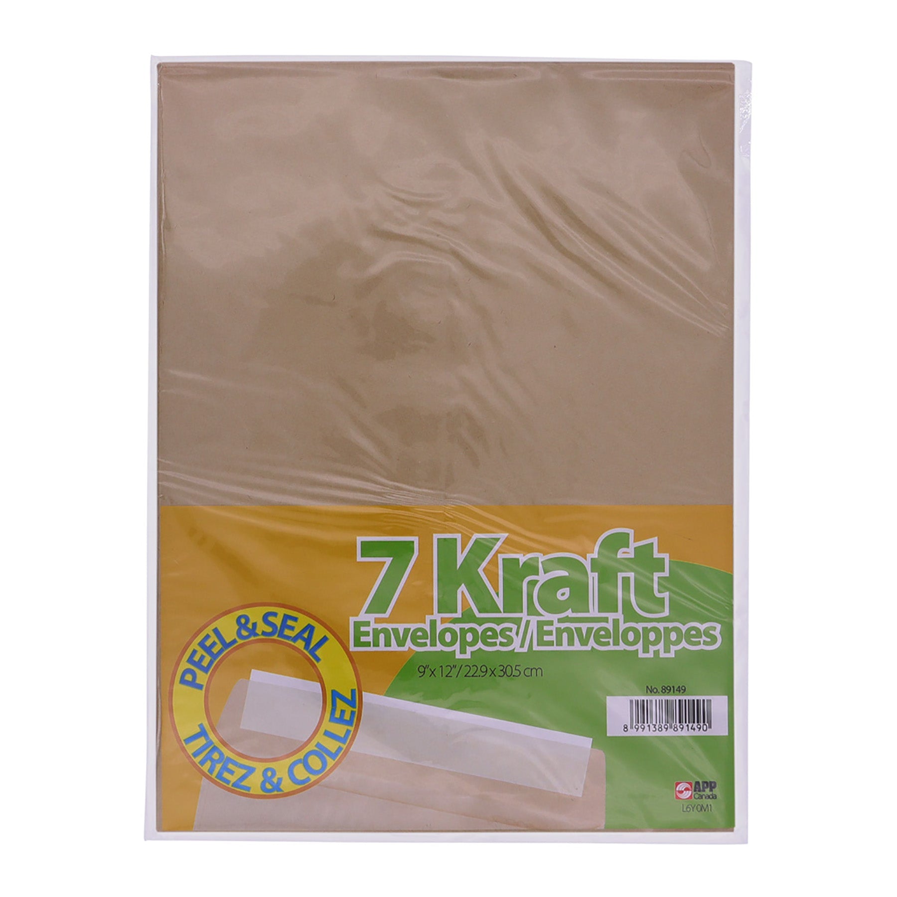 APP 7 Envelopes Peal & Seal Kraft 9x12in