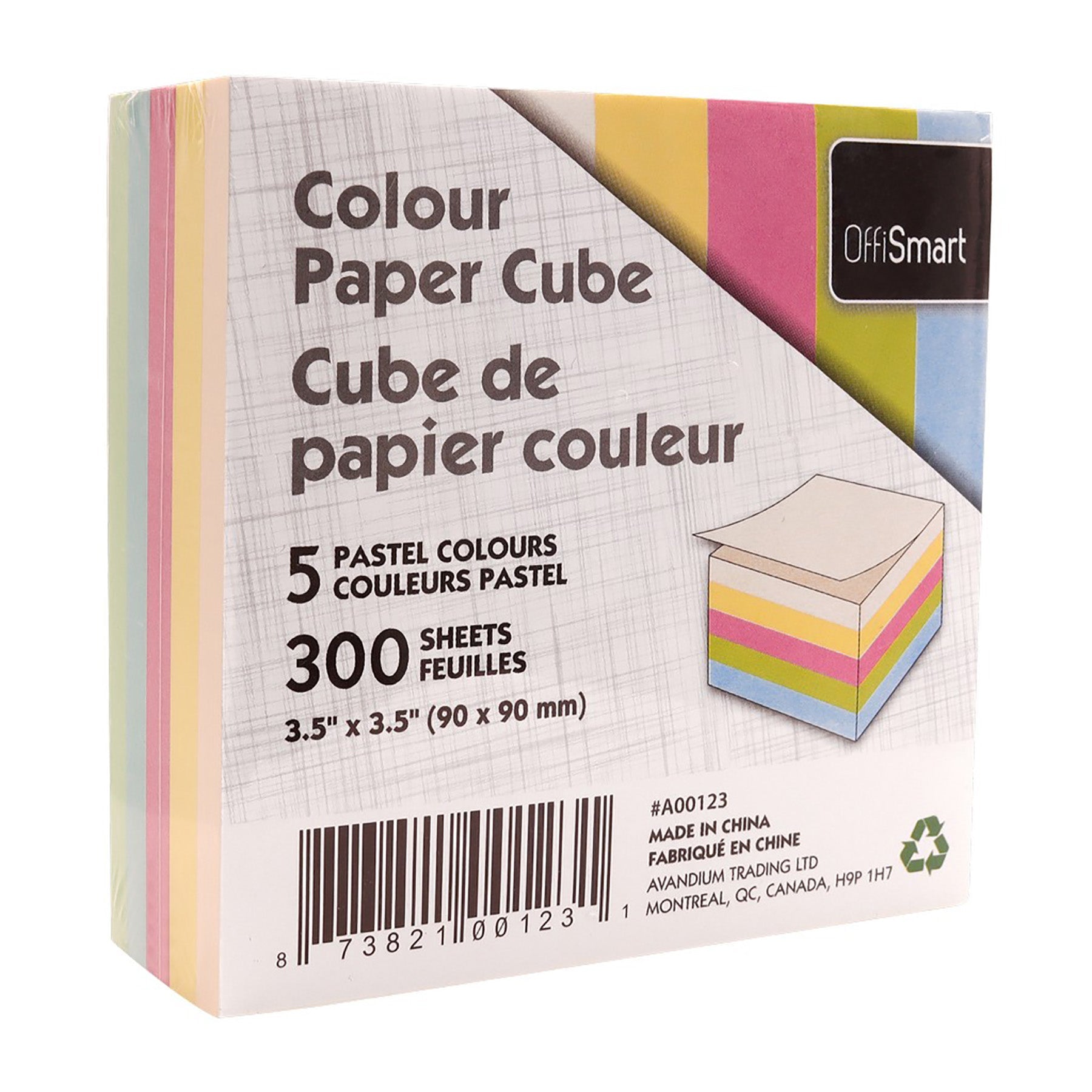 Offismart Paper Cube Pastel 300 Sheets 3.5x3.5in