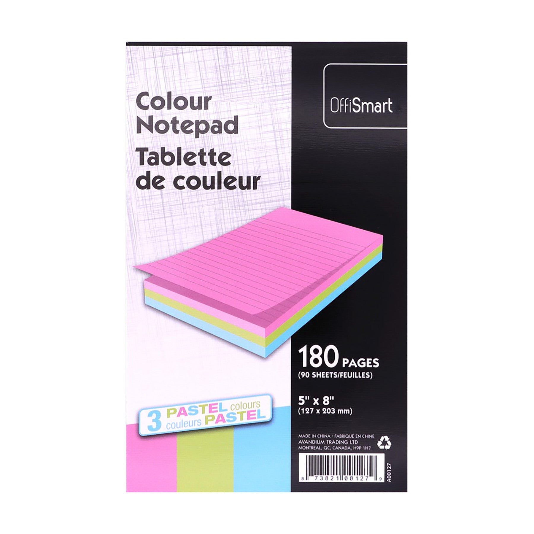Offismart Writing Pad Pastel 180 Lined Pages 5x8in