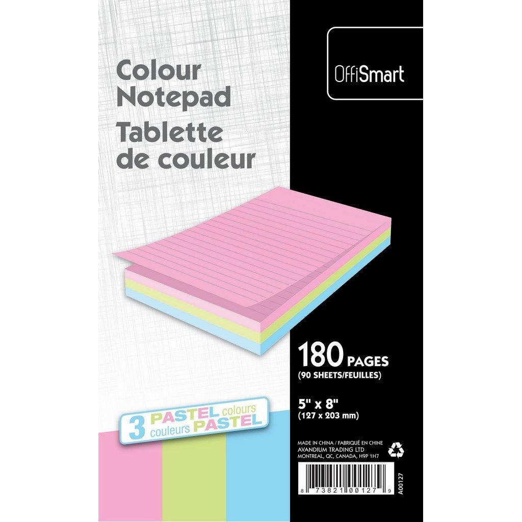 Pastel Writing Pad Ruled 5X8 180Pg - Dollar Max Dépôt