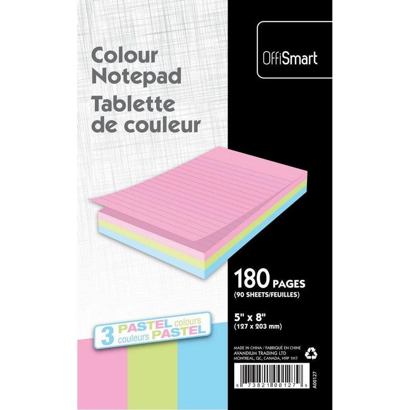 Pastel Writing Pad Ruled 5X8 180Pg - Dollar Max Dépôt