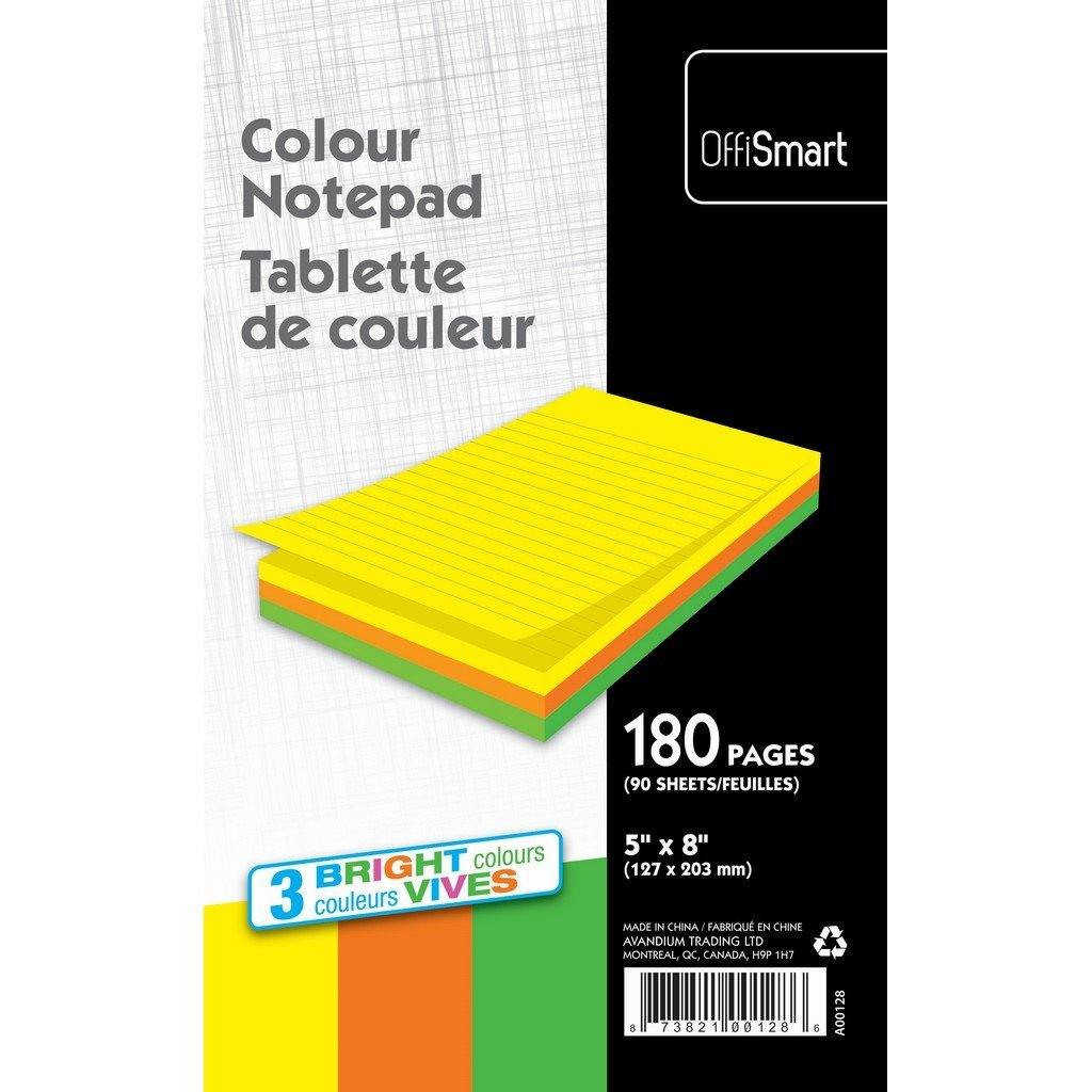 Neon Writing Pad Ruled 5X8 180Pg - Dollar Max Dépôt
