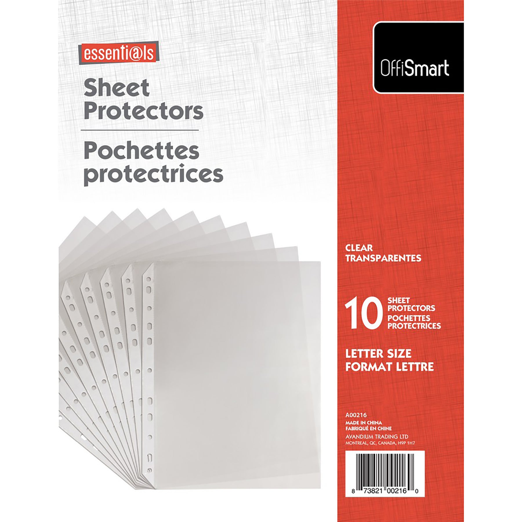 Offismart 10 Sheet Protectors Clear 11.25x8.5in 