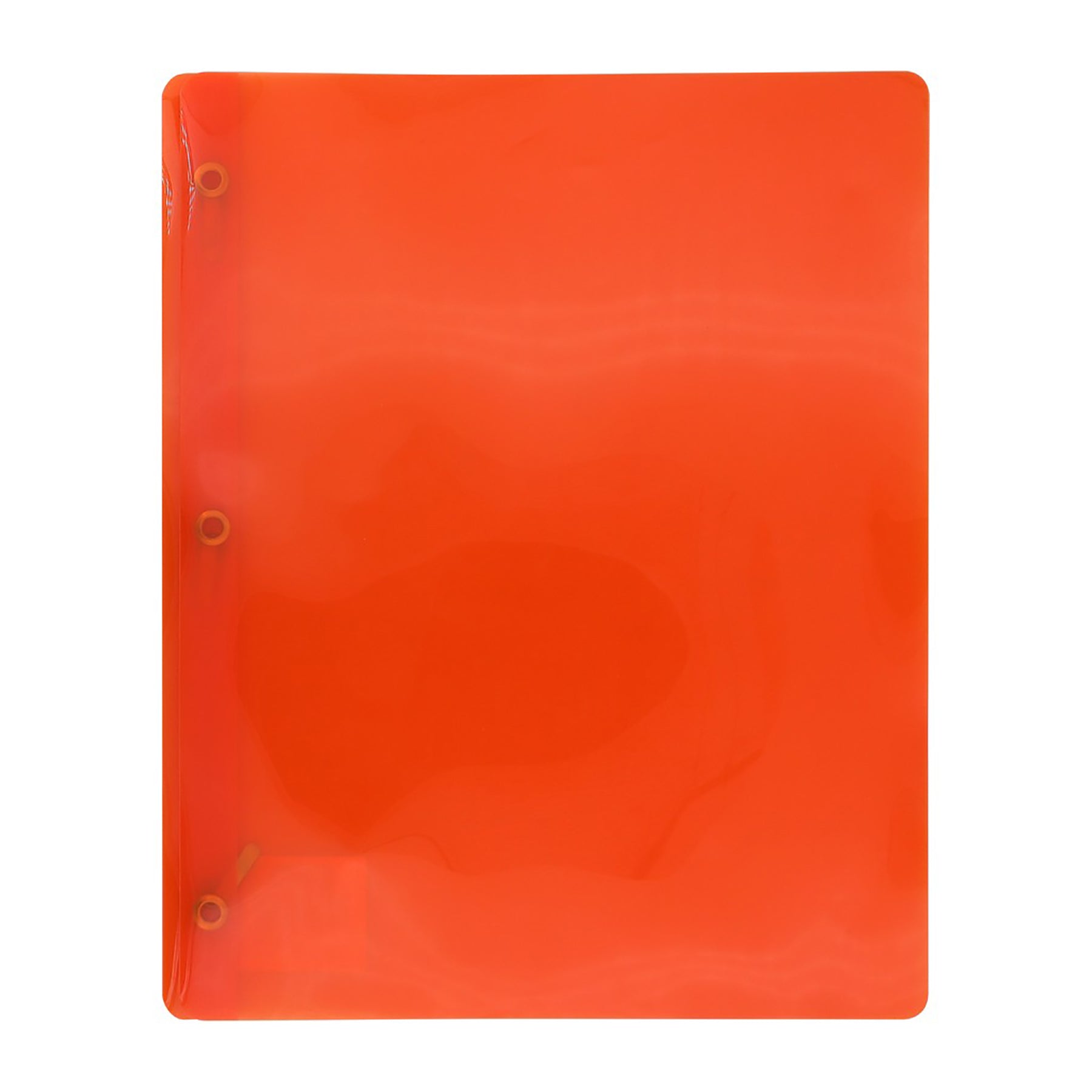 Offismart 3-Prong Report Cover Transluscent Orange Plastic  11.5x9.5in