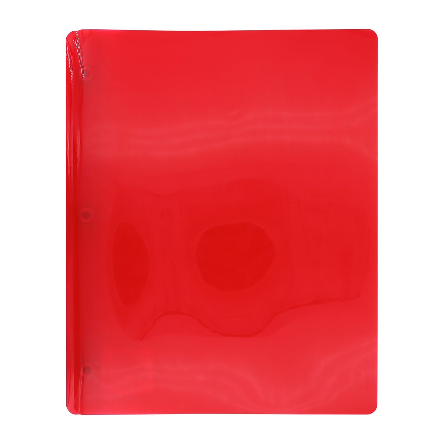 Offismart 3-Prong Report Cover Transluscent Red Plastic  11.5x9.5in