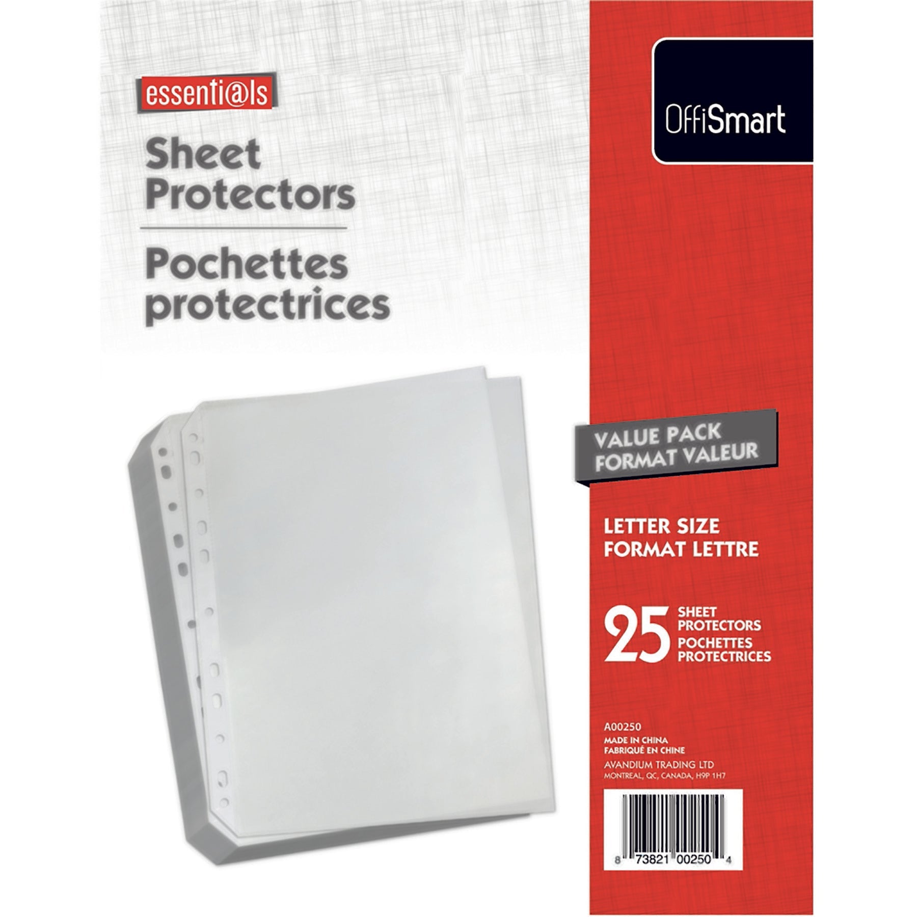 Offismart 25 Sheet Protectors Clear Plastic 11.25x8.5in