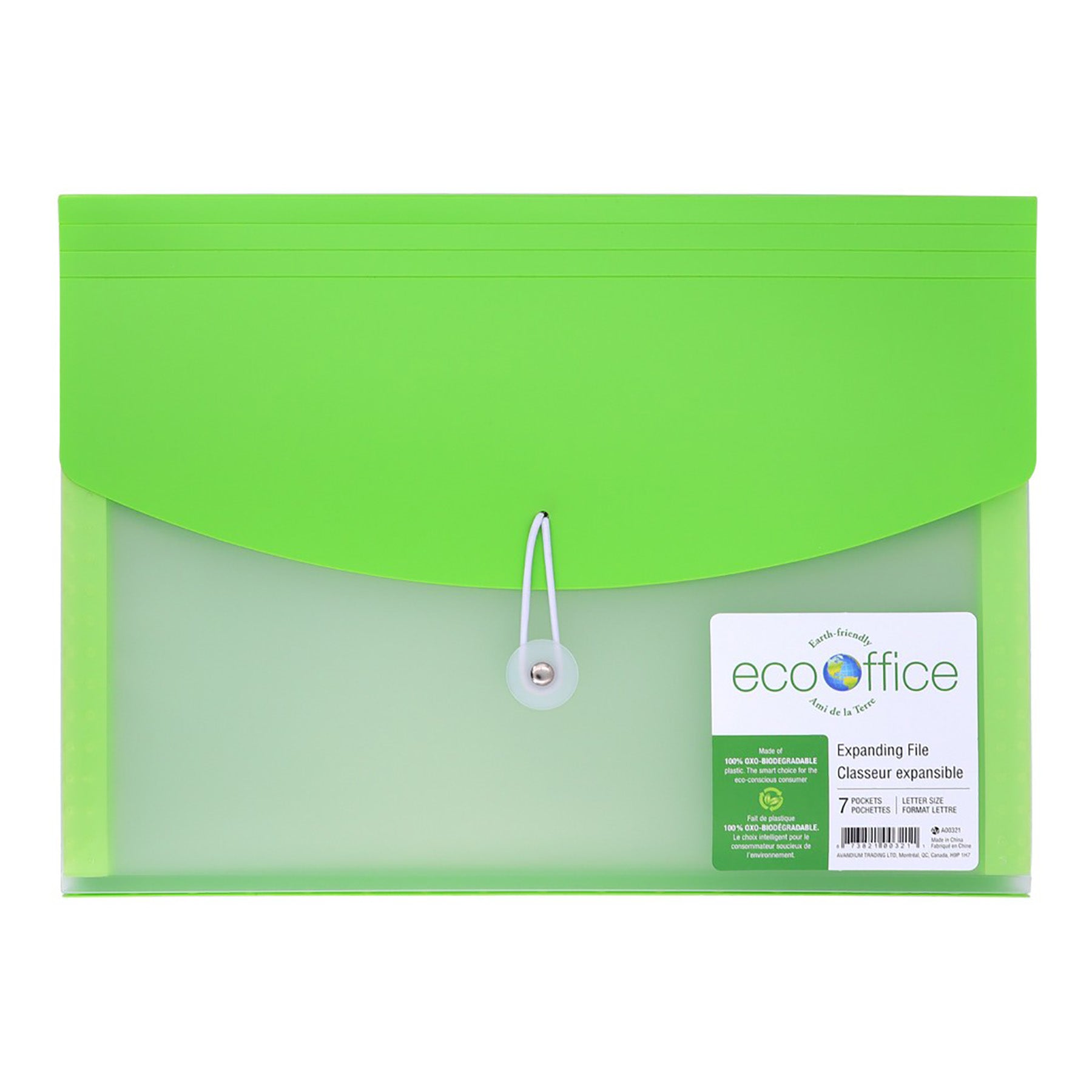 EcoOffice Expanding File 7 Pockets Plastic 13x9.5x1in