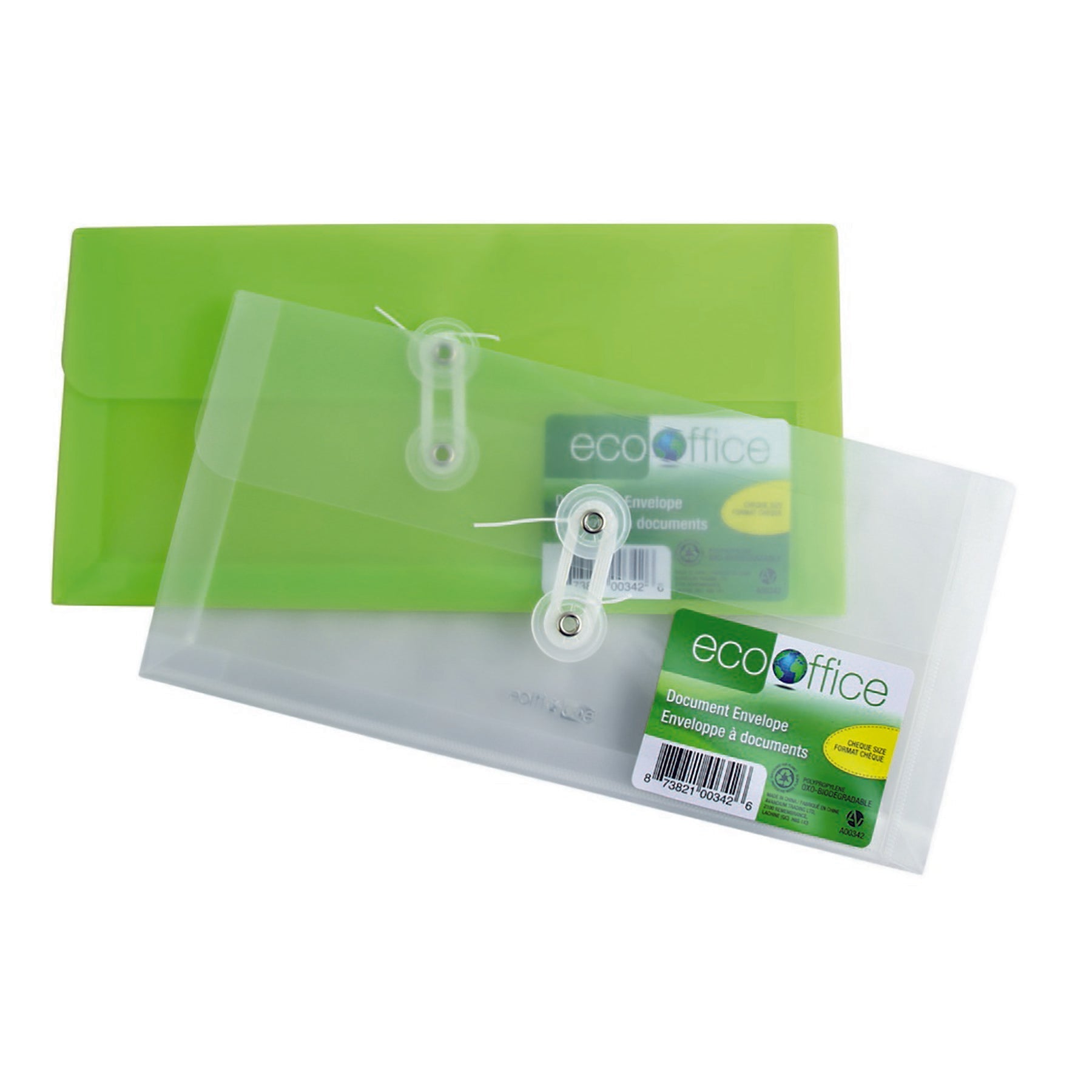 EcoOffice String Envelope Clear Plastic 10.25x5in 