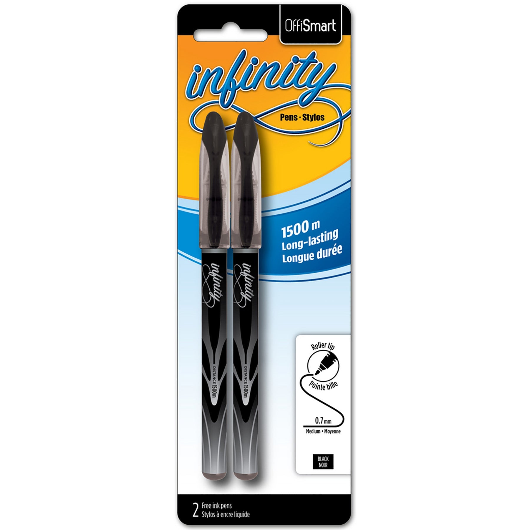 Offismart Infinity 2 Liquid Ink Pens Black Ink  0.7mm