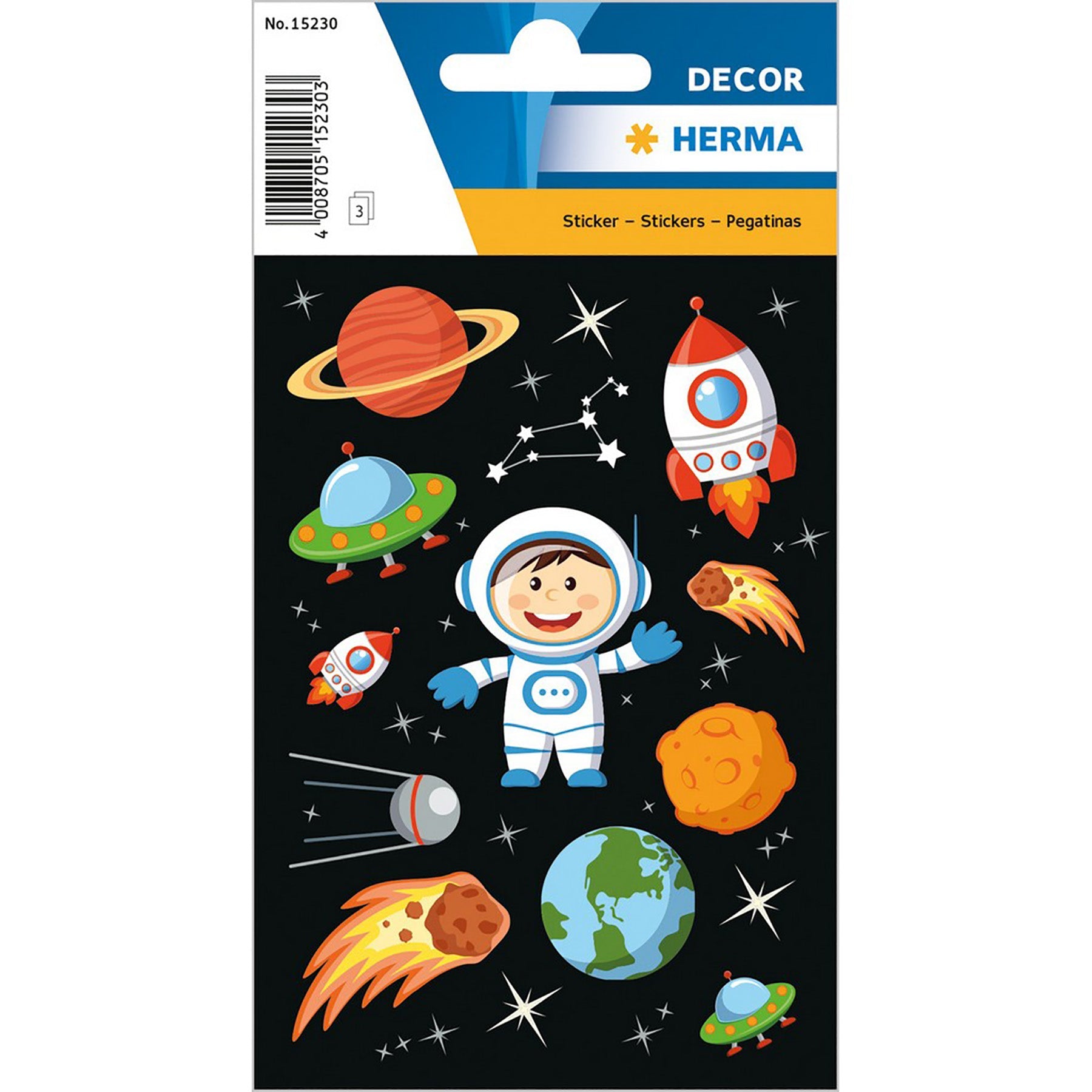 Herma Décor 3 Sheets Stickers The Little Astronaut 4.75x3.1in Sheet