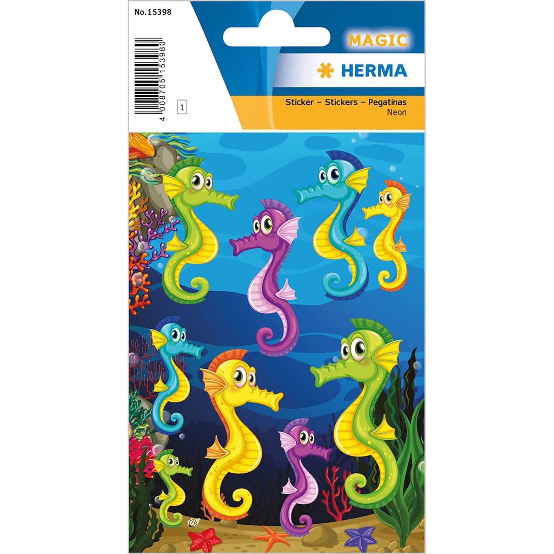 Herma Magic Stickers Seahorse Neon 4.75x3.1in Sheet