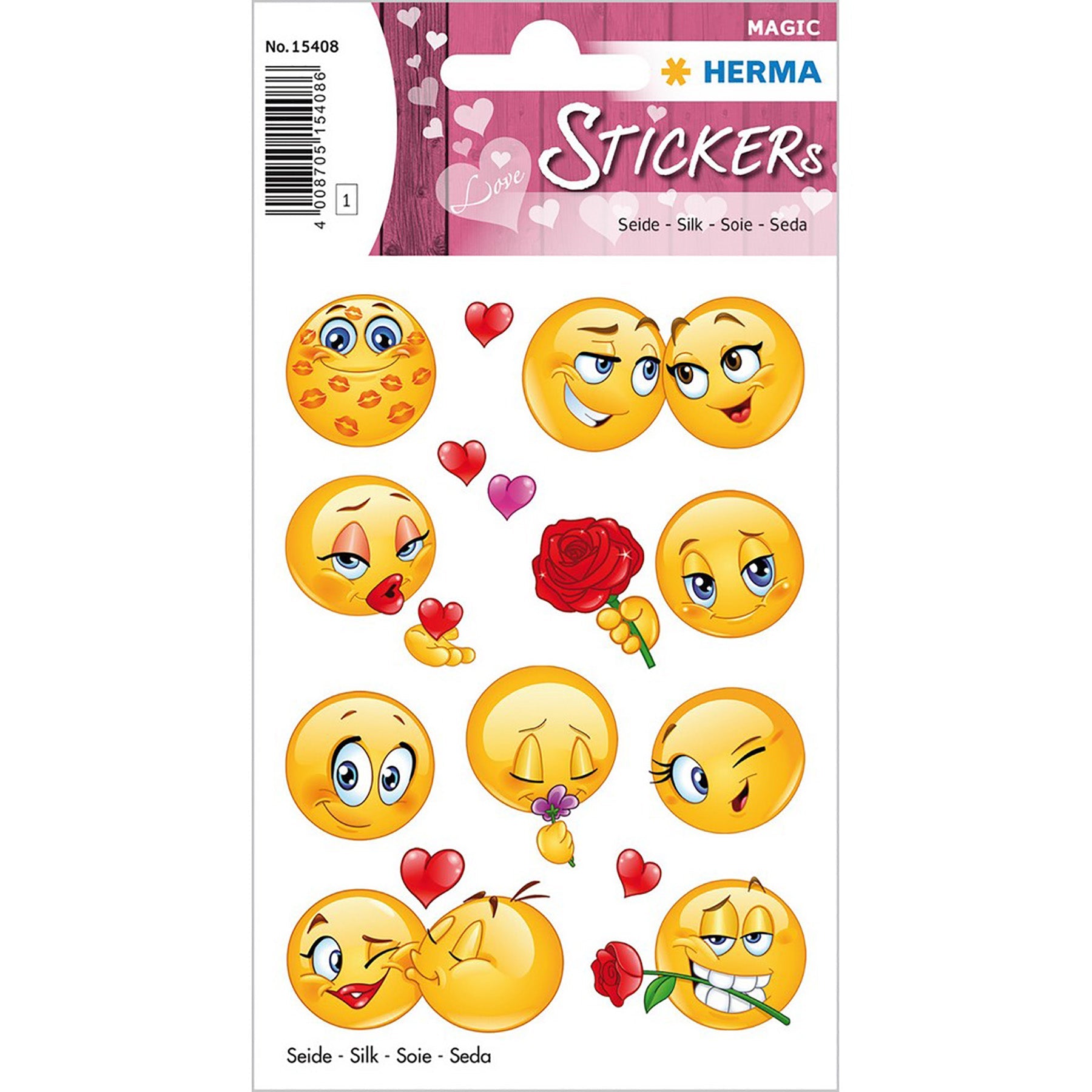 Herma Magic Stickers Love Faces Silk 4.75x3.1in Sheet