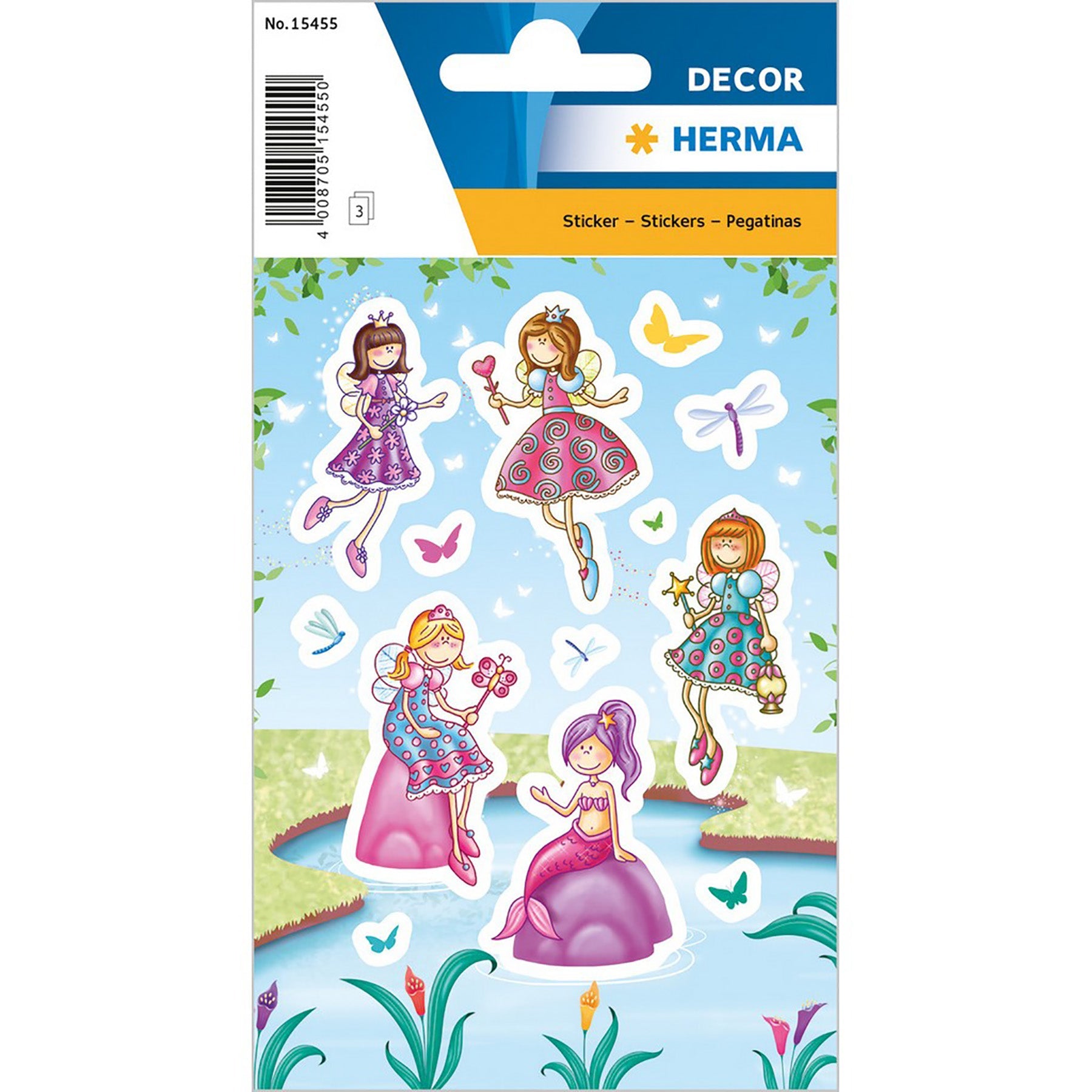 Herma Décor 3 Sheets Stickers Mermaid 4.75x3.1in Sheet