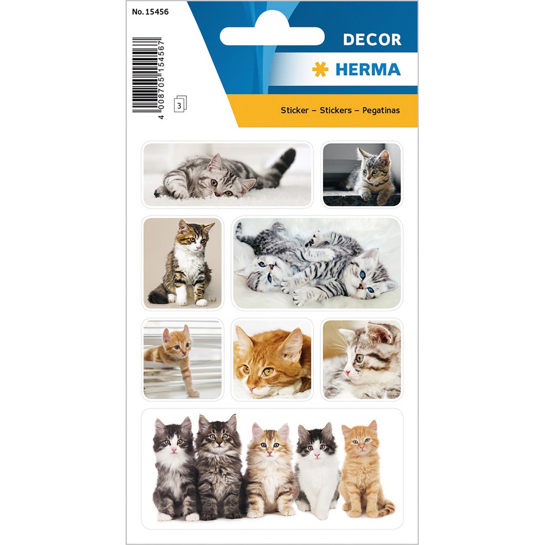 Herma Décor 3 Sheets Stickers Cats Children 4.75x3.1in Sheet