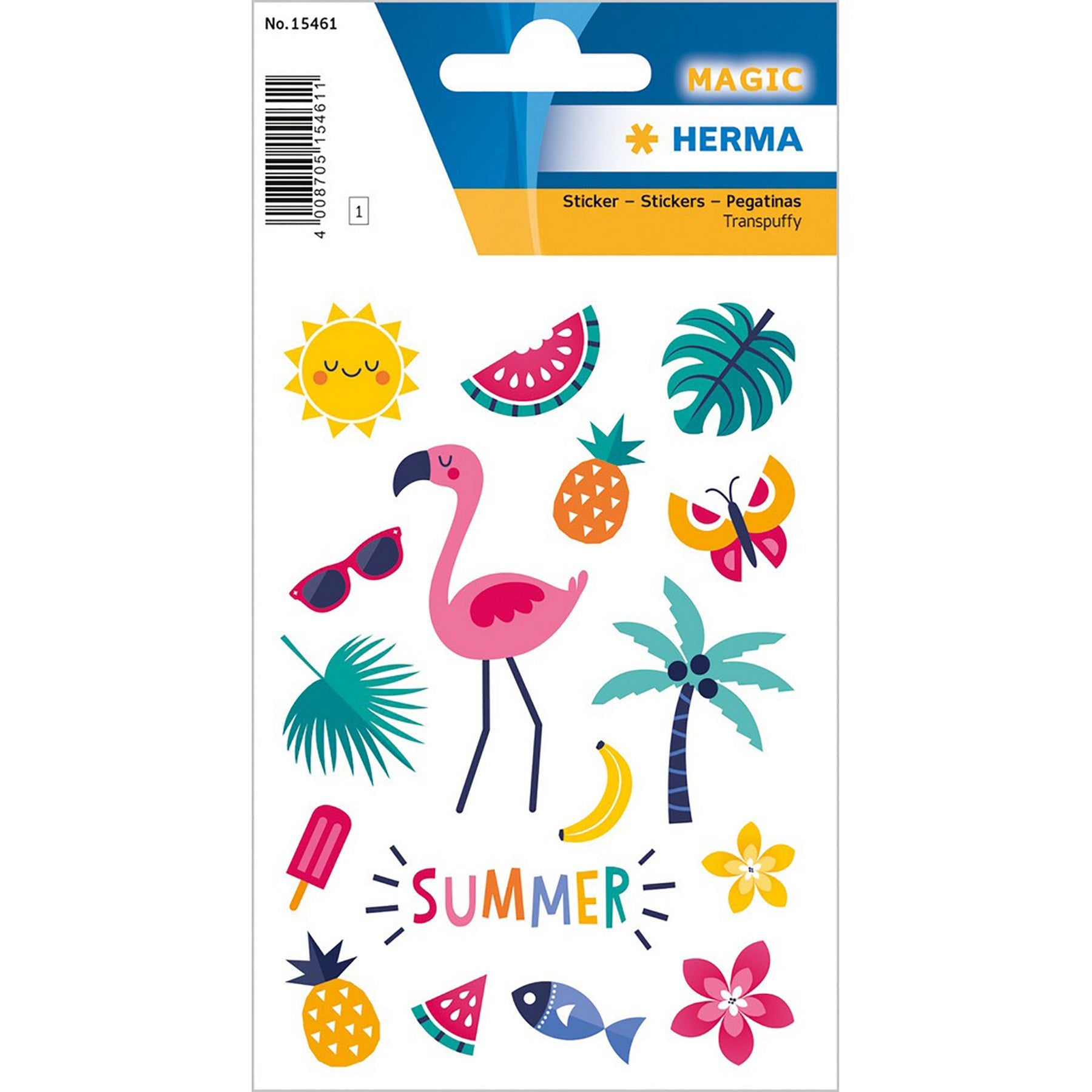 Herma Magic Stickers Summer Feeling Transpuffy 4.75x3.1in Sheet