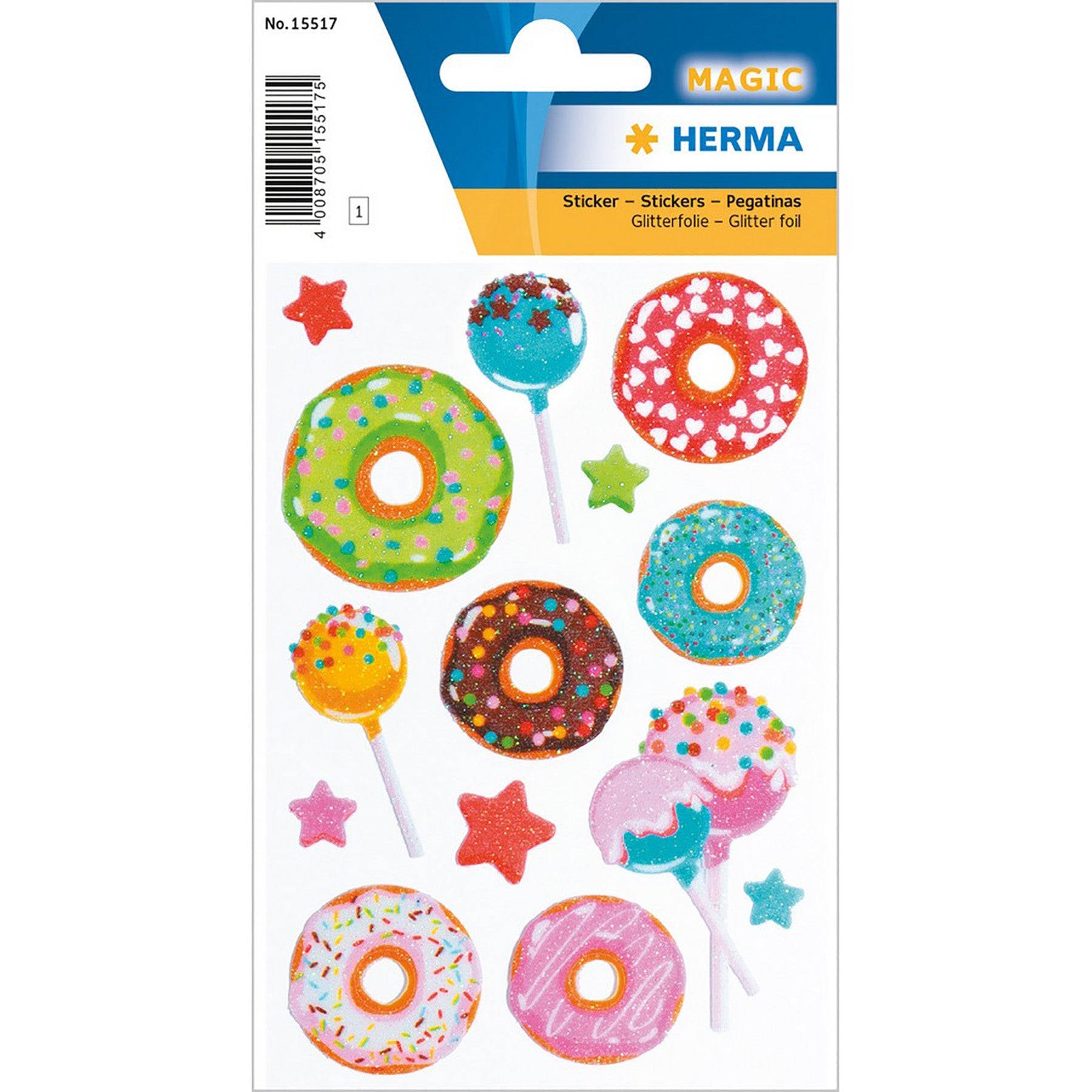 Herma Magic Stickers Sweeties  Glitter Foil 4.75x3.1in Sheet