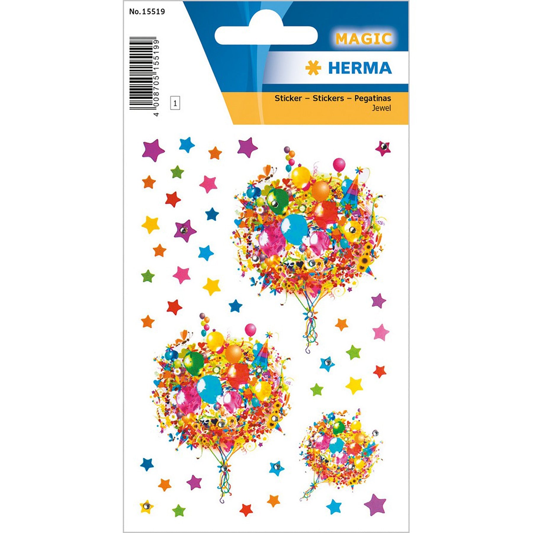 Herma Magic Stickers Flower Love with Jewel 4.75x3.1in Sheet