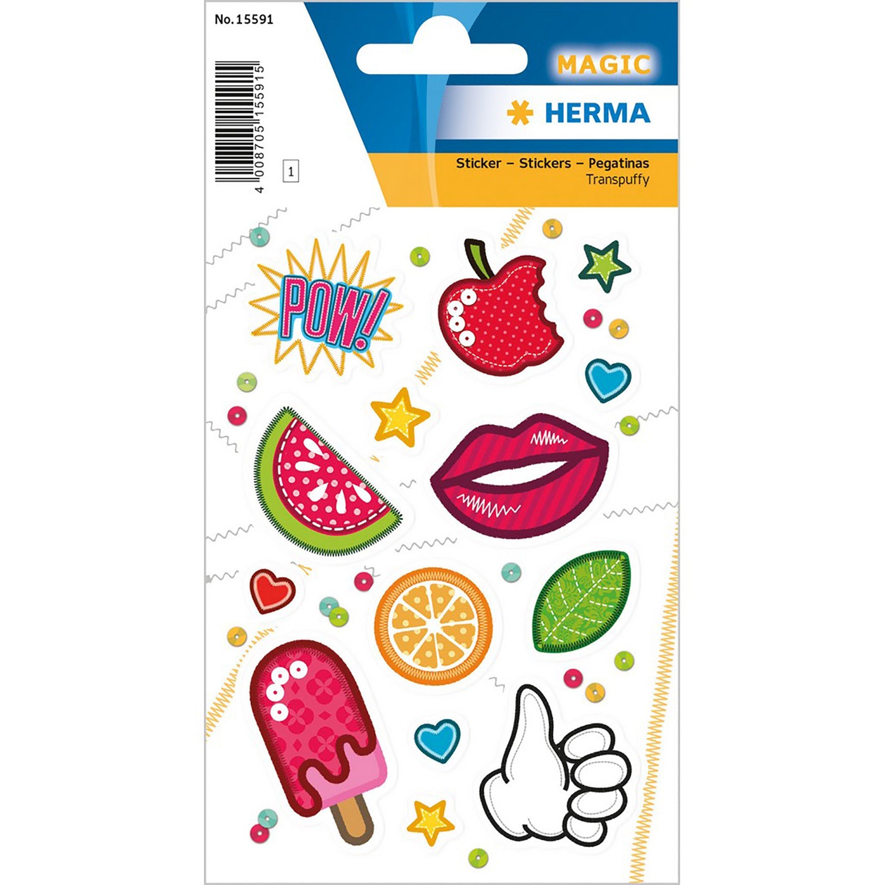 Herma Magic Stickers Good Vibes Transpuffy 4.75x3.1in Sheet