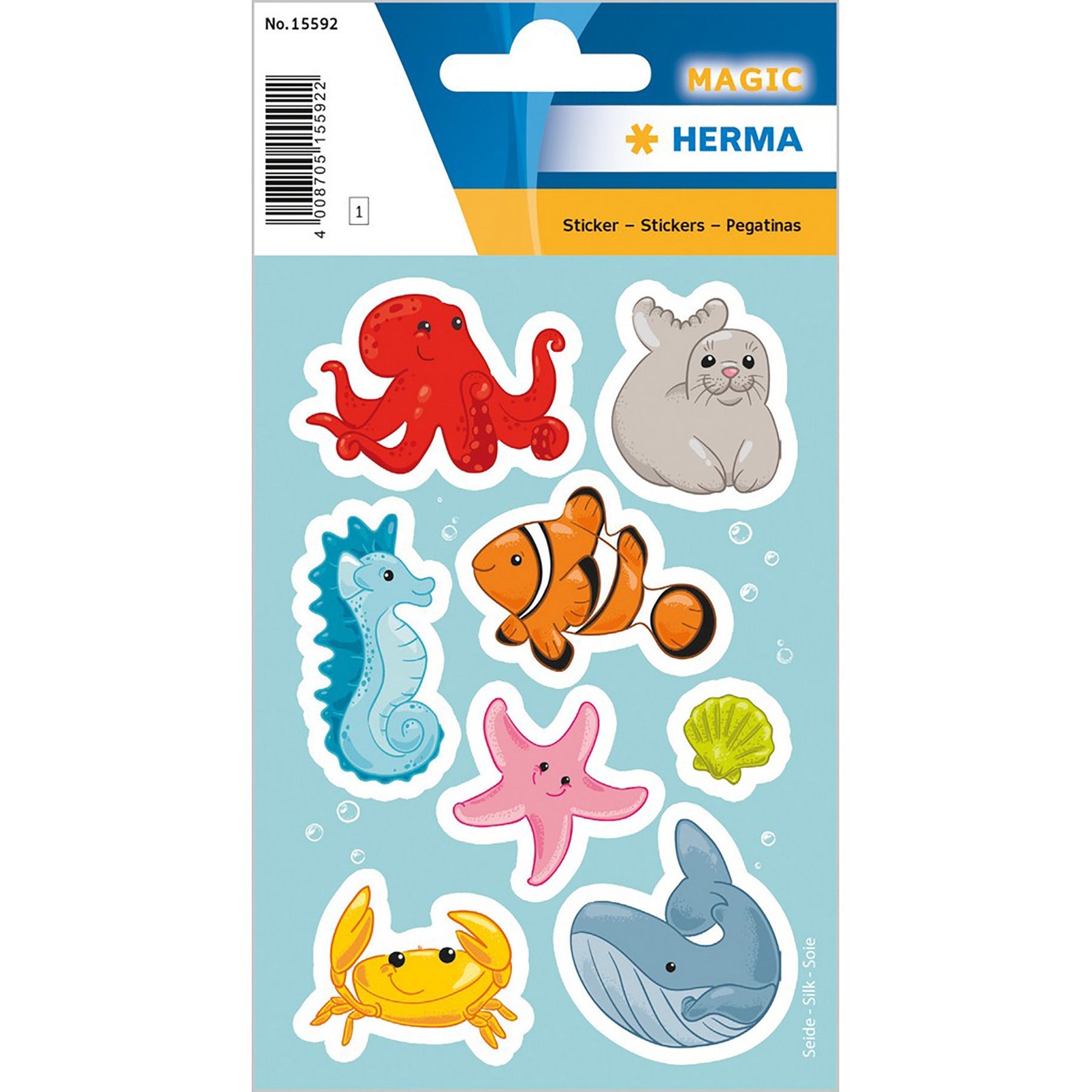 Herma Magic Stickers Little Sea Animals Silk 4.75x3.1in Sheet