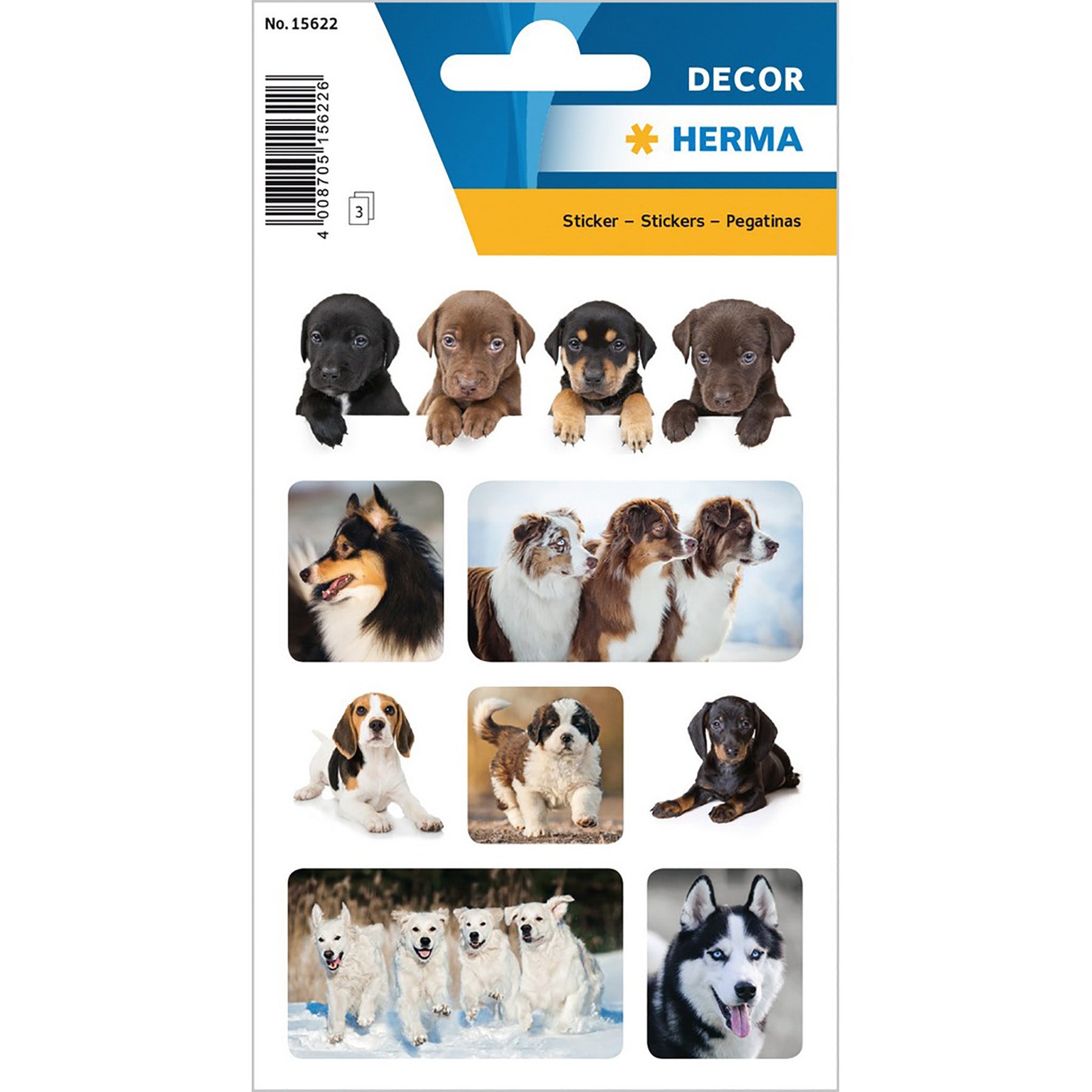 Herma Décor 3 Sheets Stickers Dog Favorites 4.75x3.1in Sheet