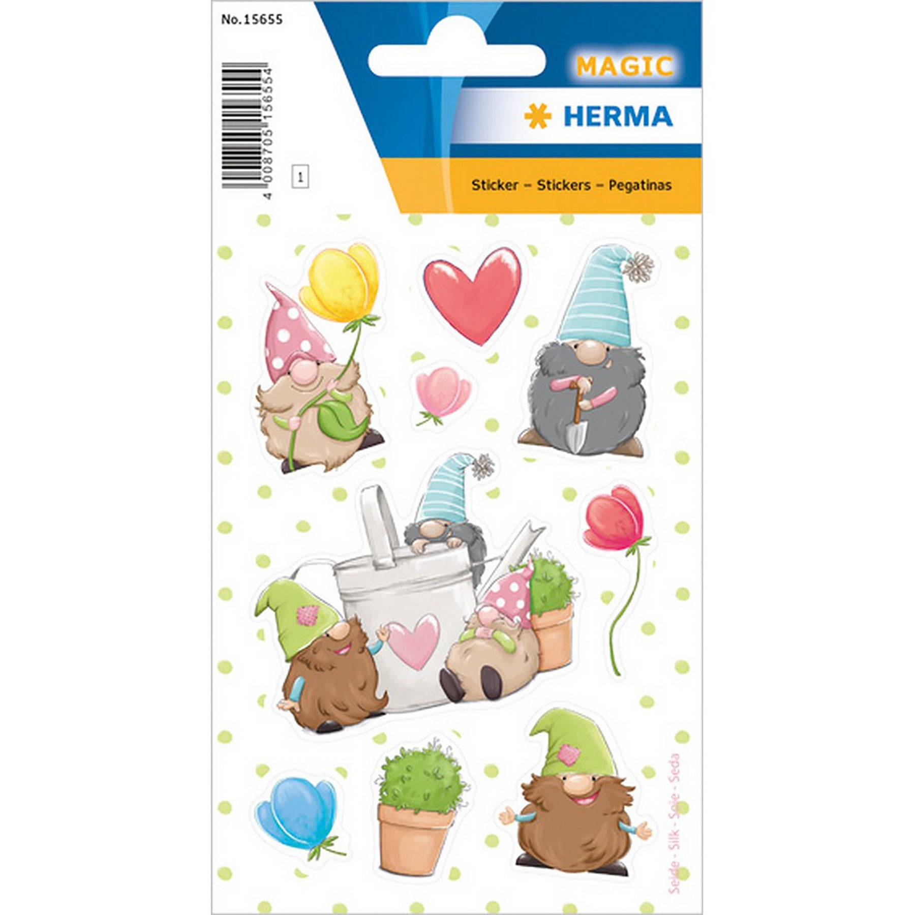 Herma Magic Stickers Garden Gnomes Silk 4.75x3.1in Sheet