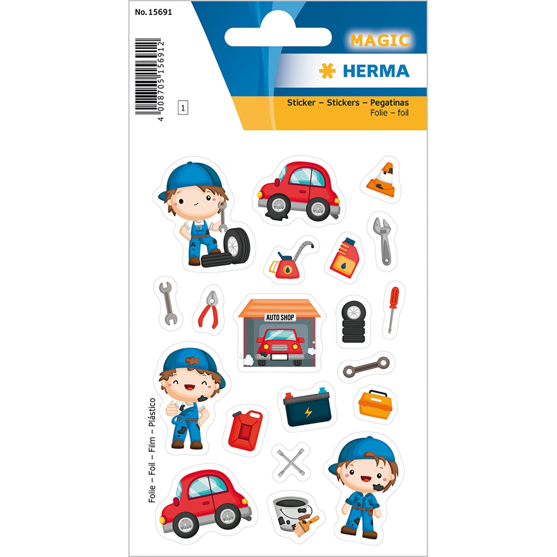 Herma Magic Stickers Little Mechanic Foil 4.75x3.1in Sheet