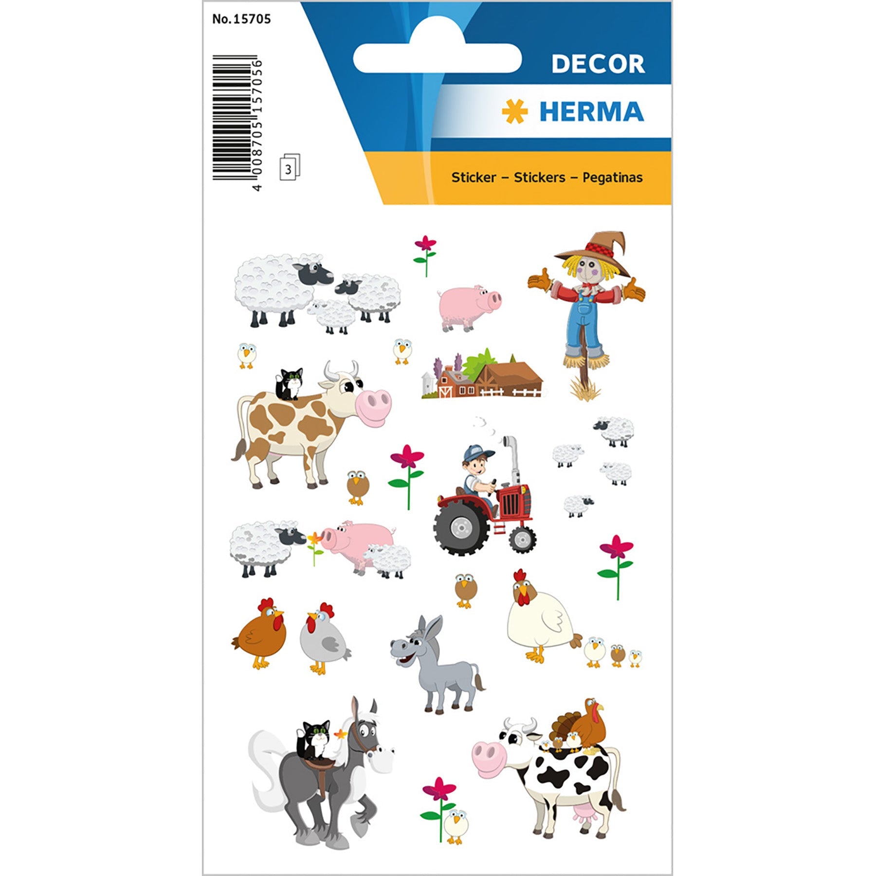Herma Décor 3 Sheets Stickers Little Farm 4.75x3.1in Sheet