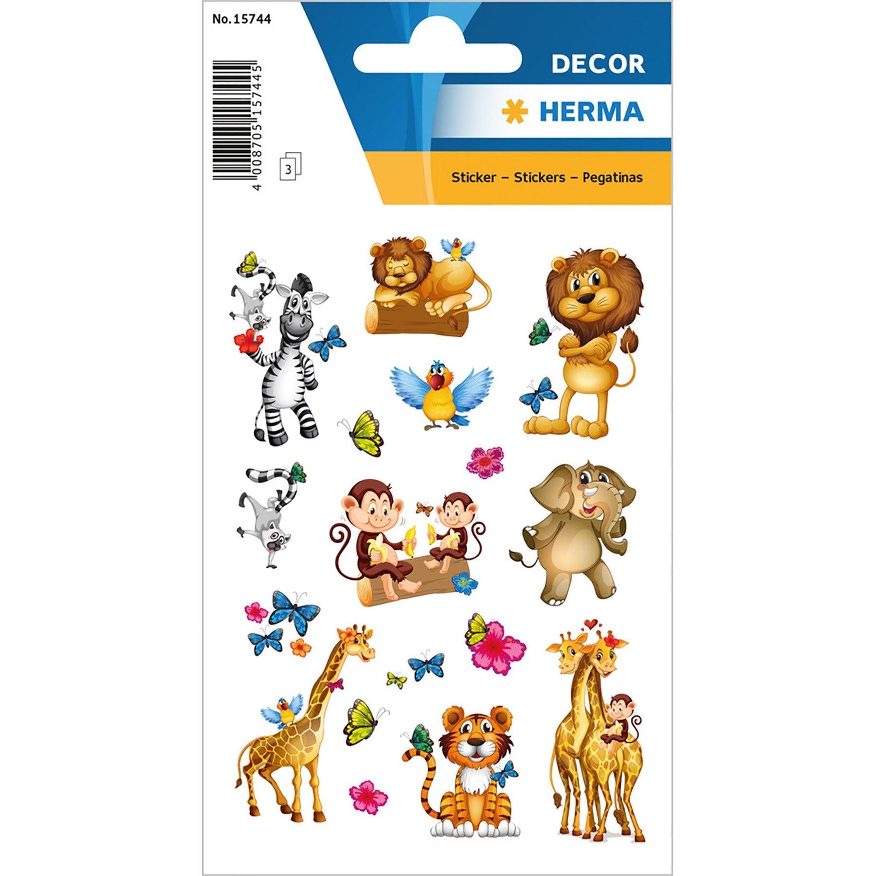 Herma Décor 3 Sheets Stickers Jungle 4.75x3.1in Sheet