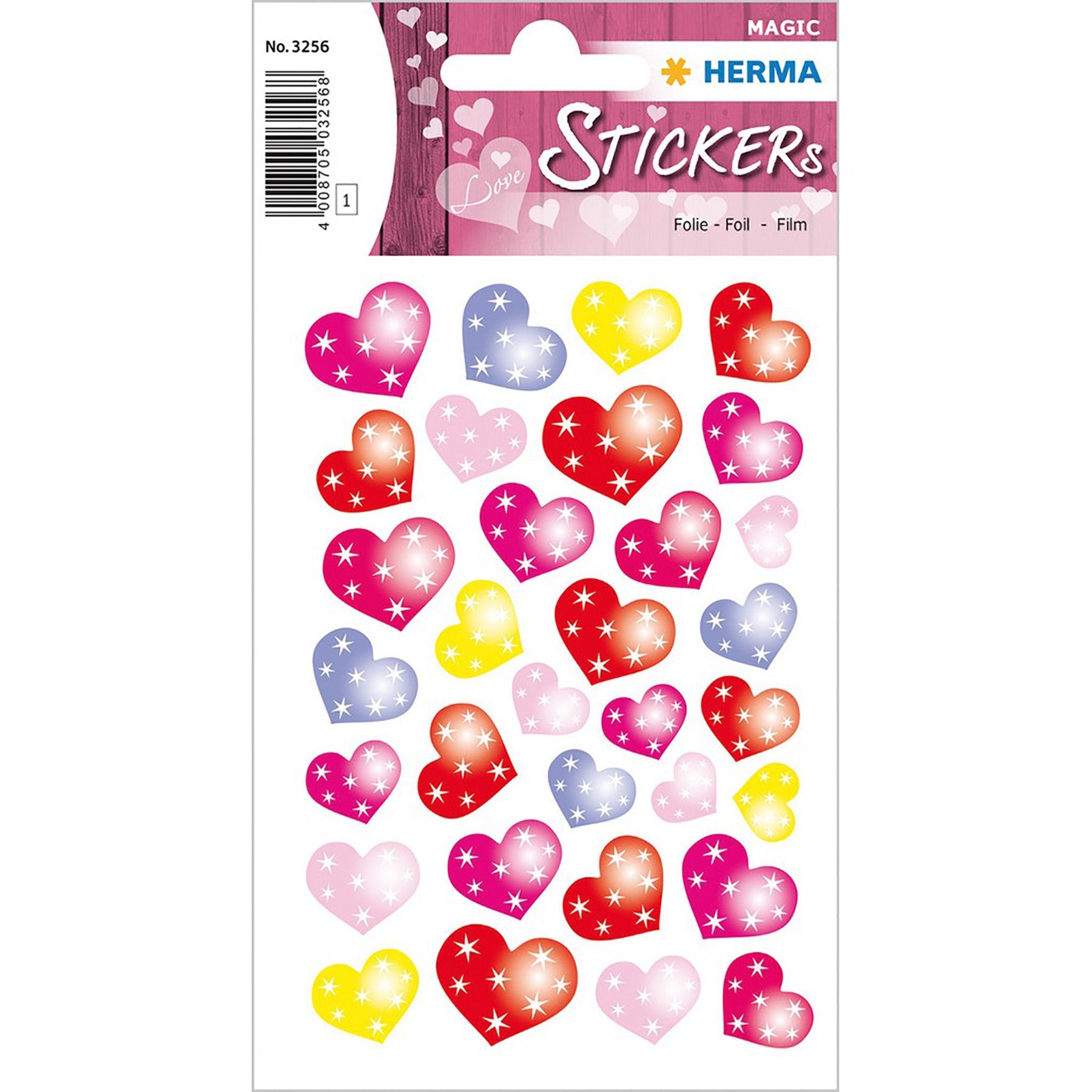 Herma Magic Stickers Starry Hearts Foil 4.75x3.1in Sheet