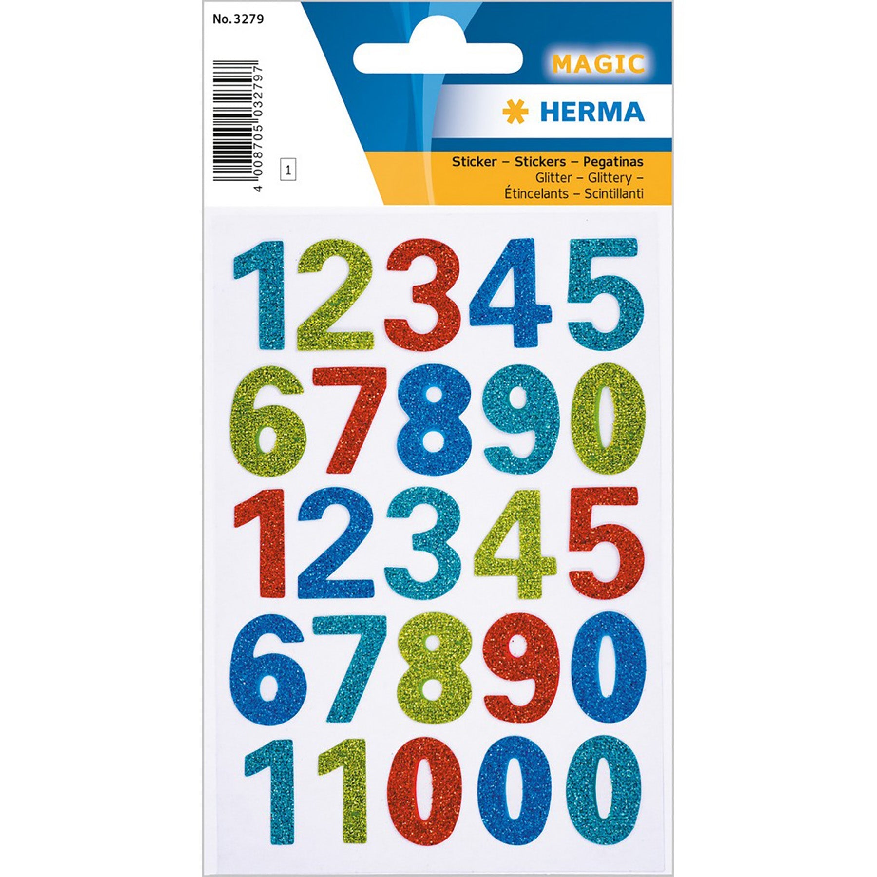 Herma Magic Stickers Numbers Glittery 0.75in each