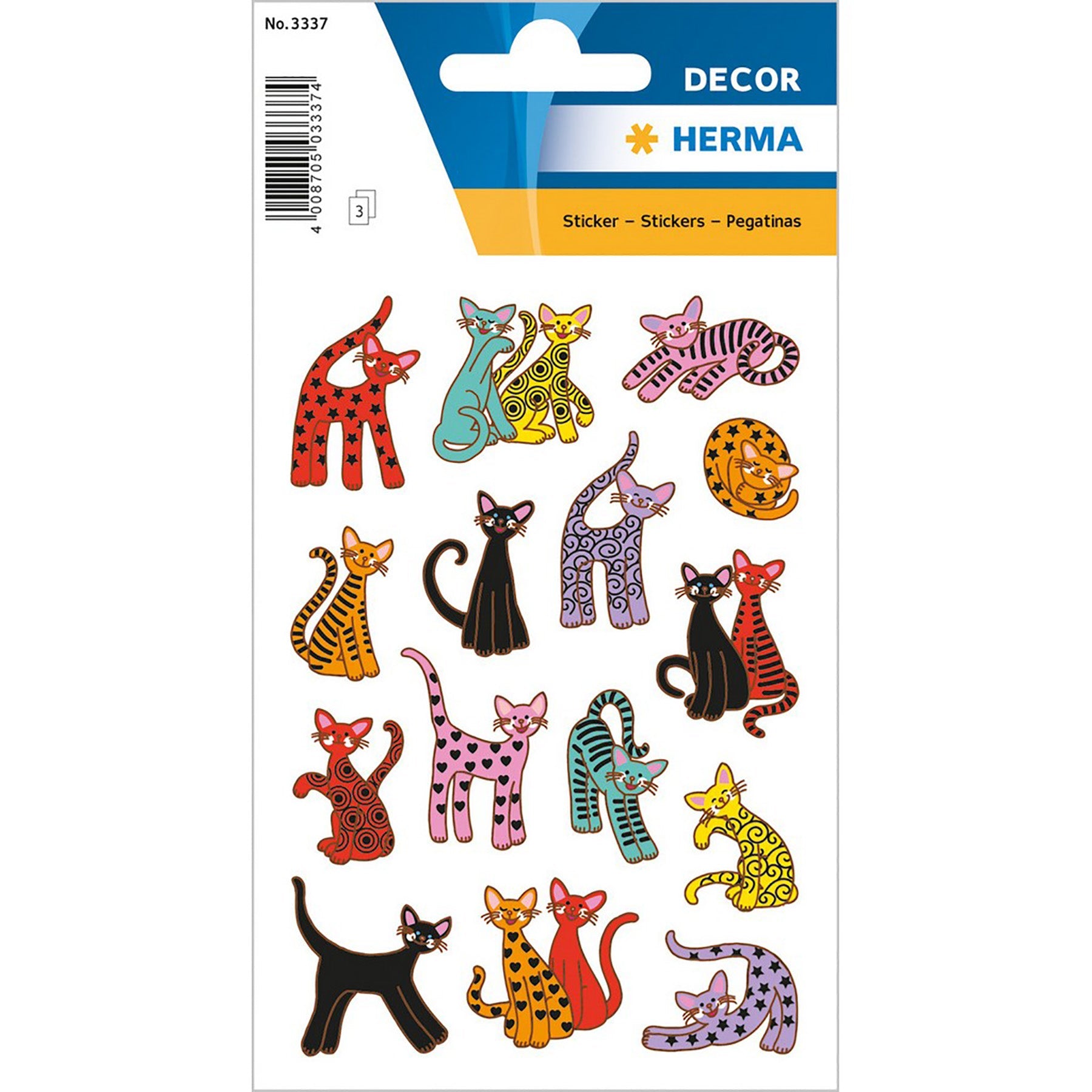 Herma Decor 3 Sheets Stickers Abstract Cats 4.75x3.1in Sheet