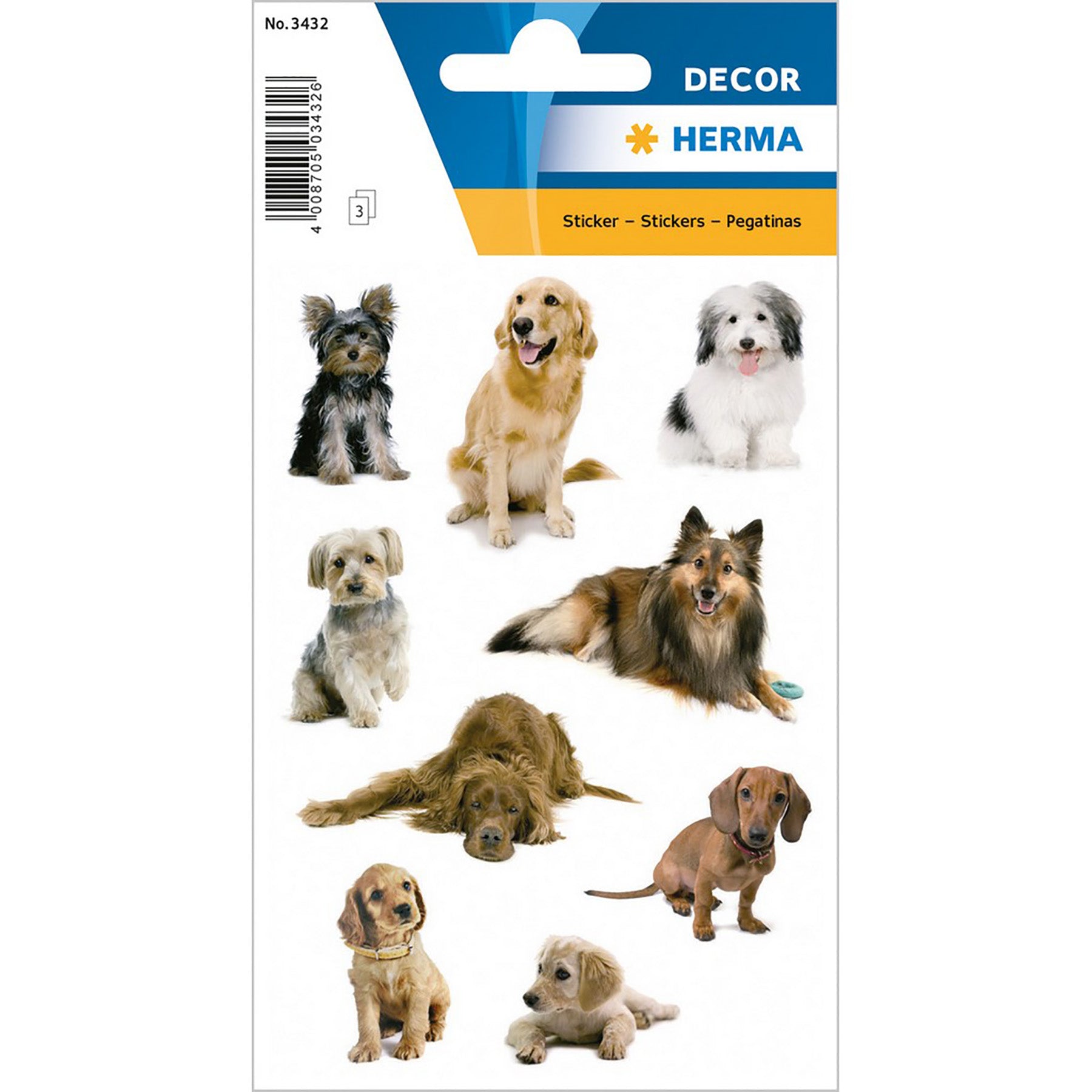 Herma Decor 3 Sheets Stickers Dog Photos 4.75x3.1in Sheet