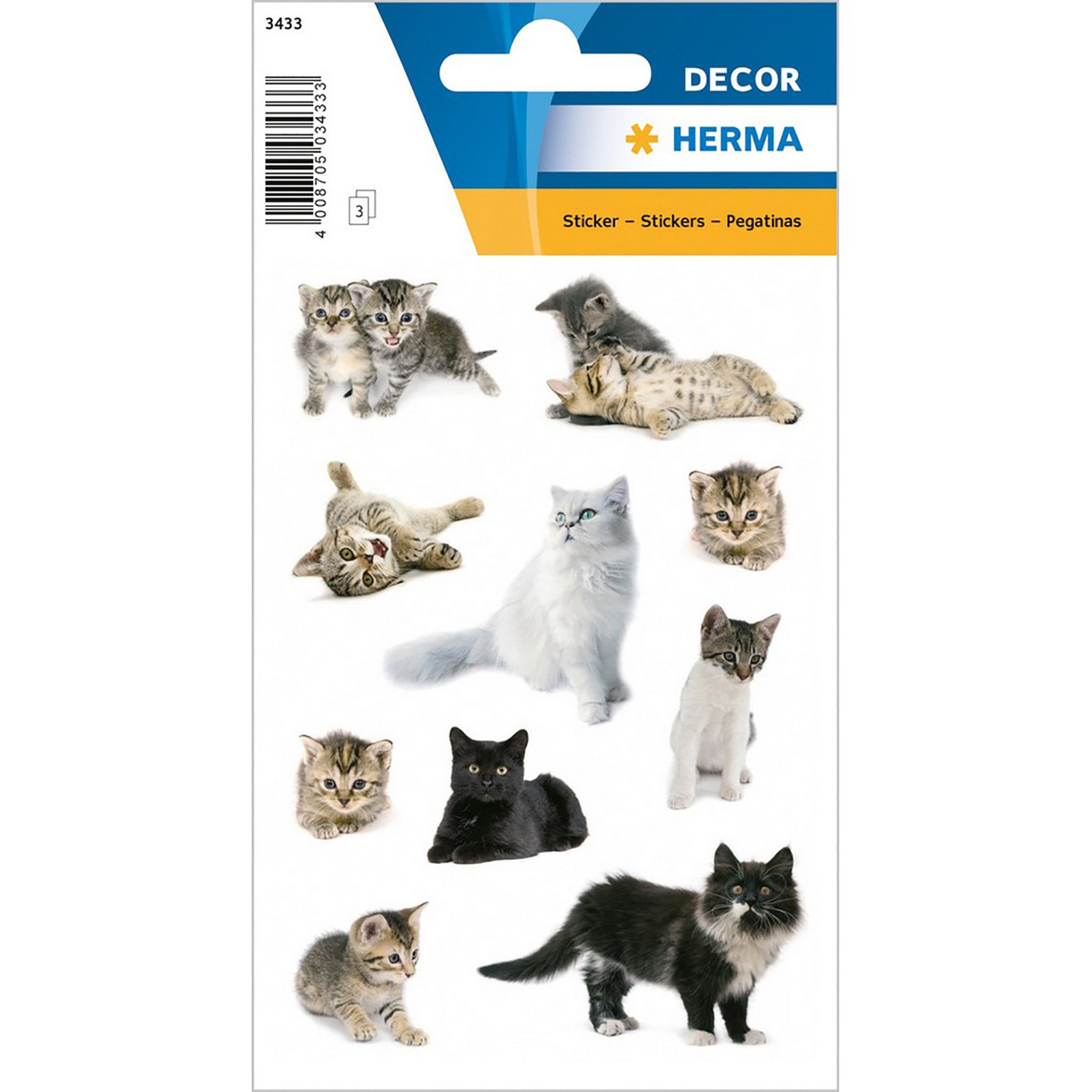 Herma Decor 3 Sheets Stickers Cat Photos 4.75x3.1in Sheet