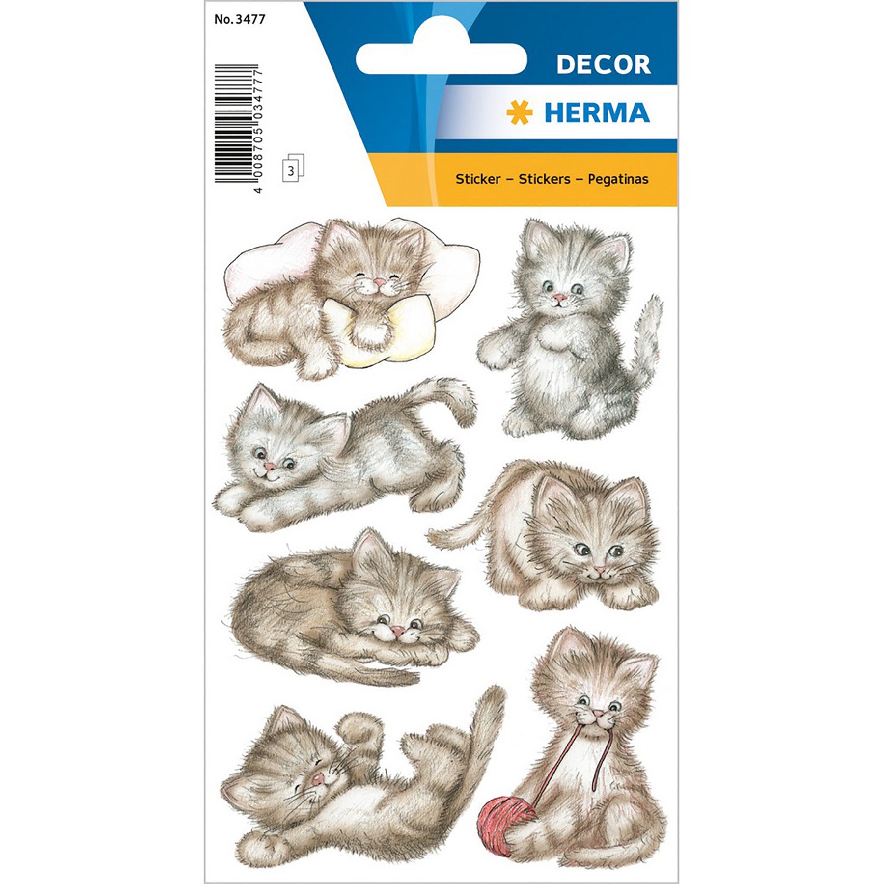 Herma Decor 3 Sheets Stickers Sweet Cats 4.75x3.1in Sheet