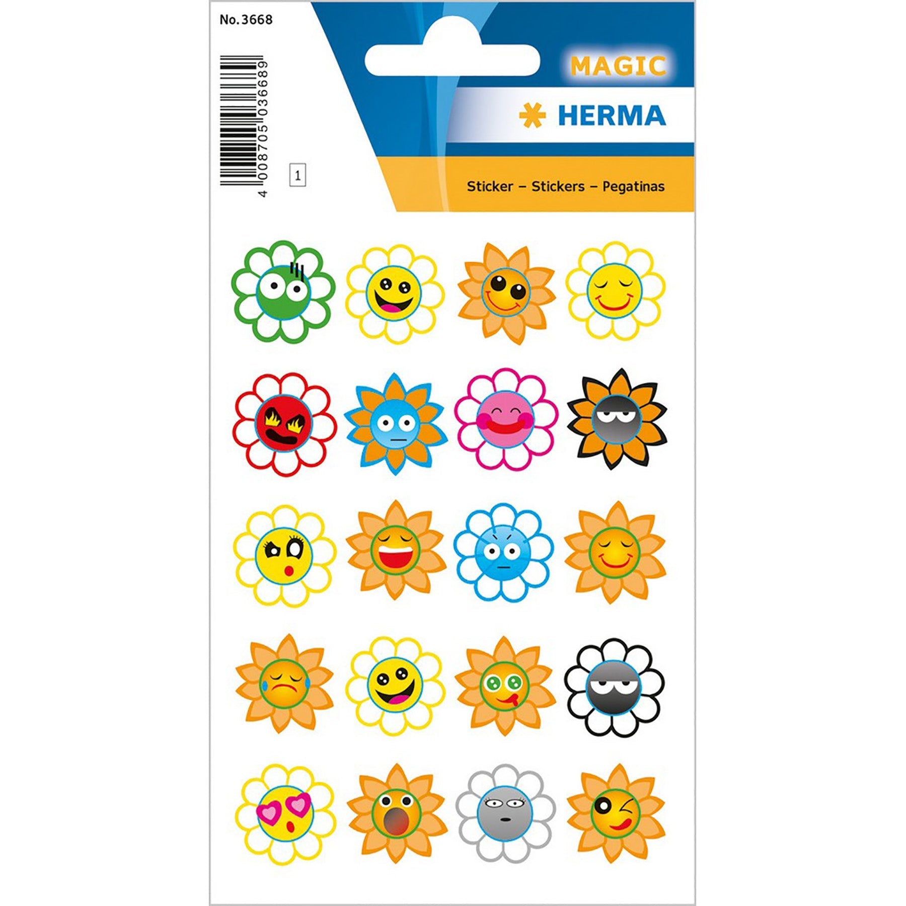 Herma Magic Stickers Crazy Suns Puffy 4.75x3.1in Sheet