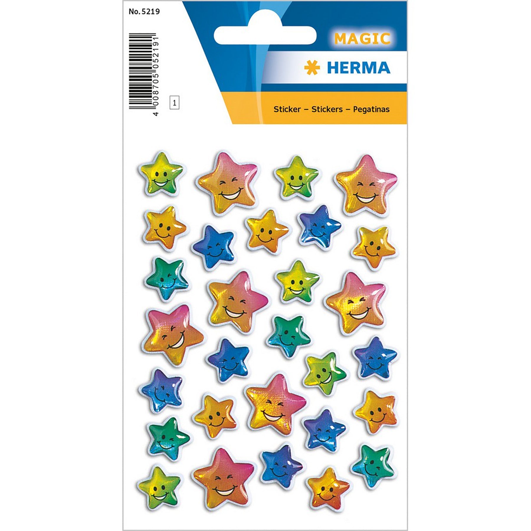 Herma Magic Stickers Stars 3D Crystal 4.75x3.1in Sheet 