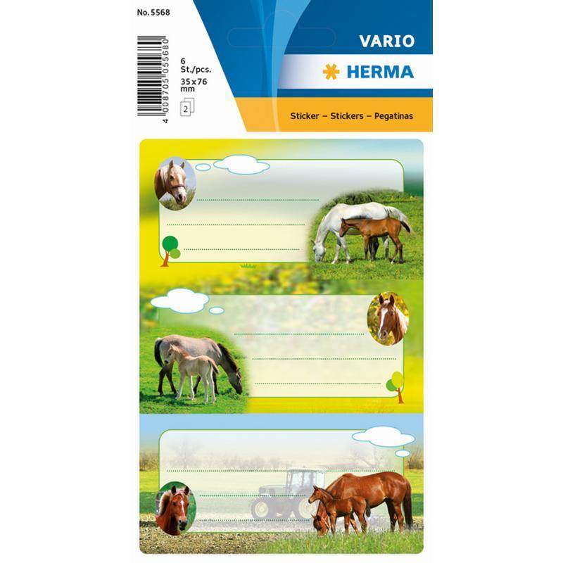 Vario School Labels Horses - Dollar Max Dépôt