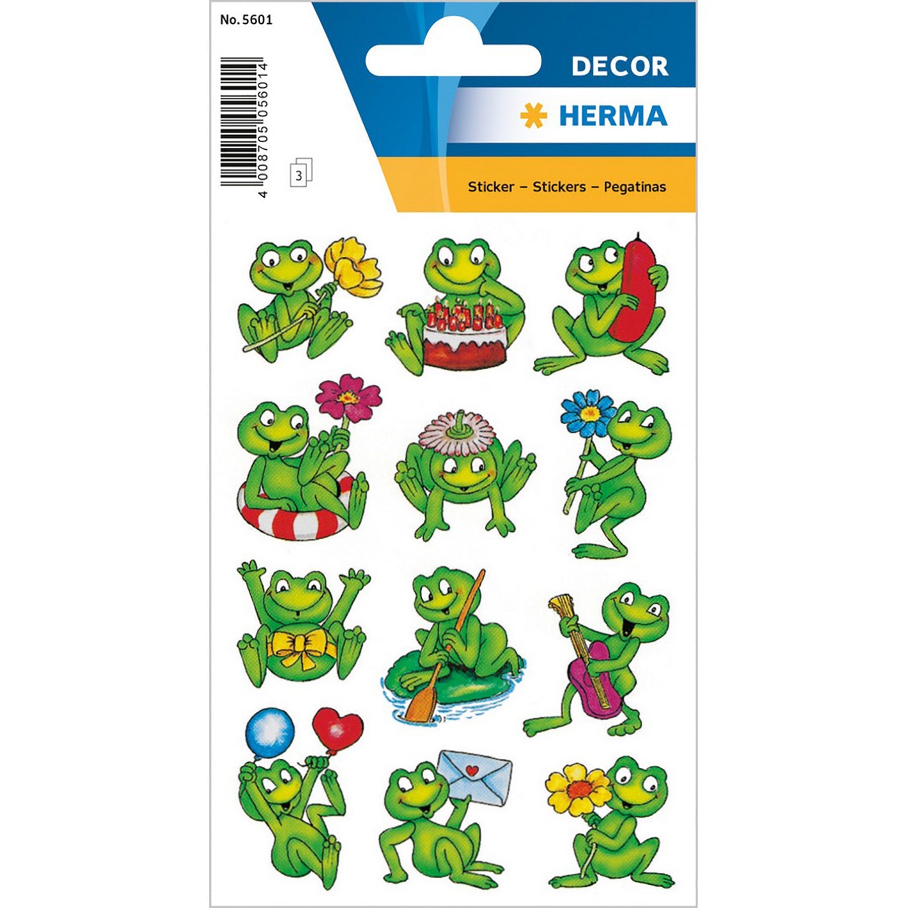 Herma Decor 3 Sheets Stickers Frogs 4.75x3.1in Sheet