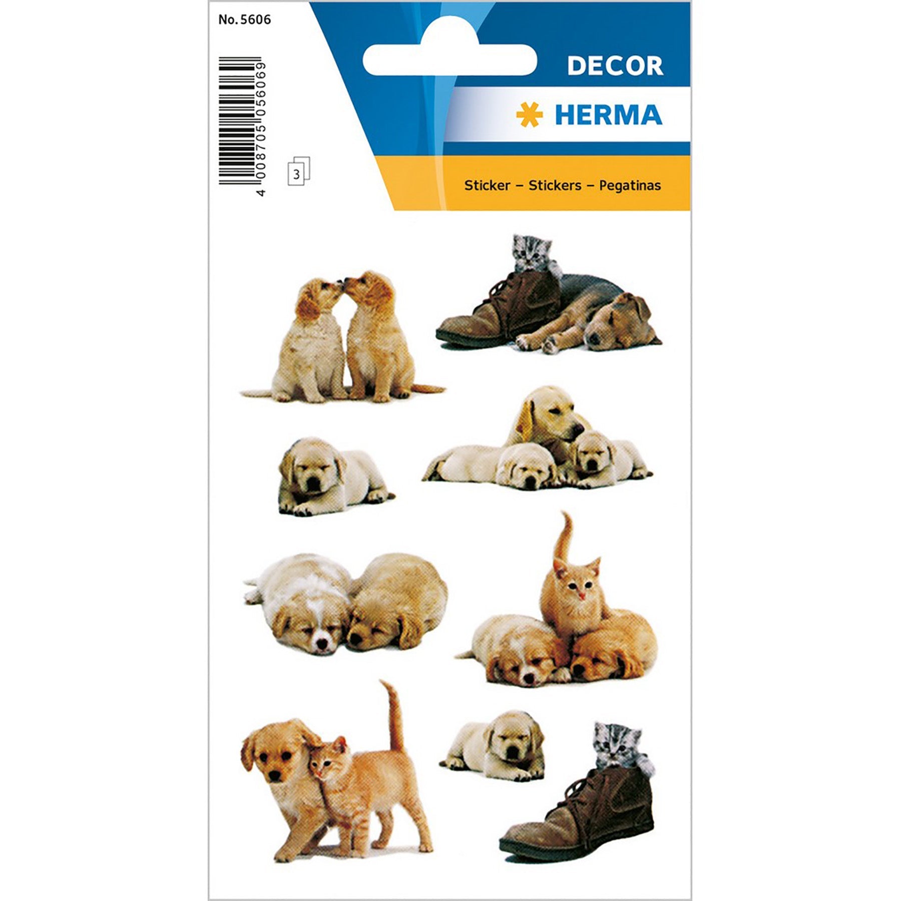 Herma Decor 3 Sheets Stickers Whelps 4.75x3.1in Sheet