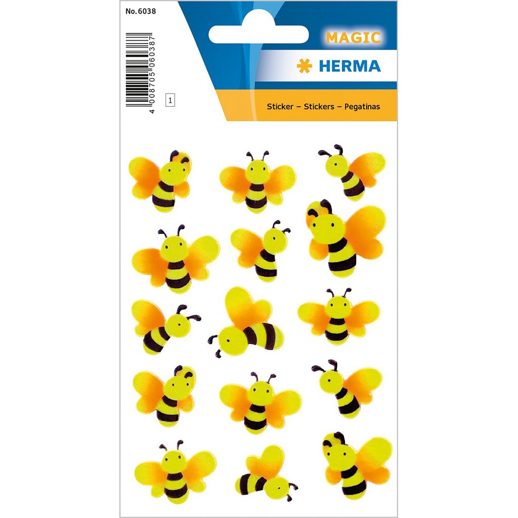 Herma Magic Stickers Bees Neon 4.75x3.1in Sheet