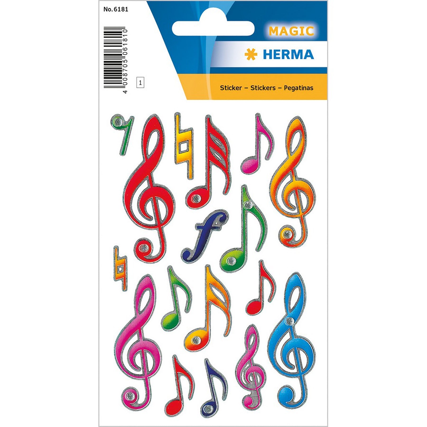 Herma Magic Stickers Musical Clefs with Jewel 4.75x3.1in Sheet