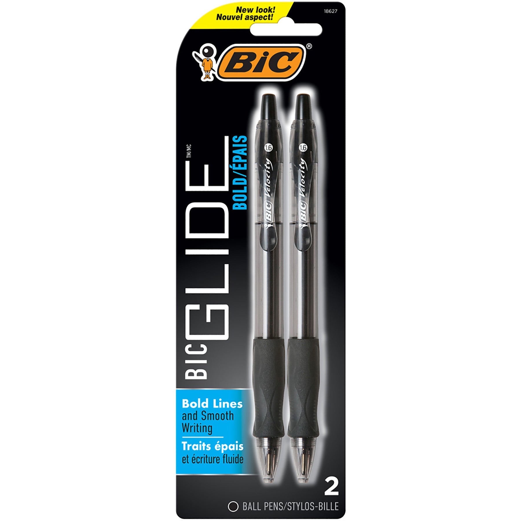 Bic Velocity 2 Retractable Ball Pens Black Ink 1.6mm